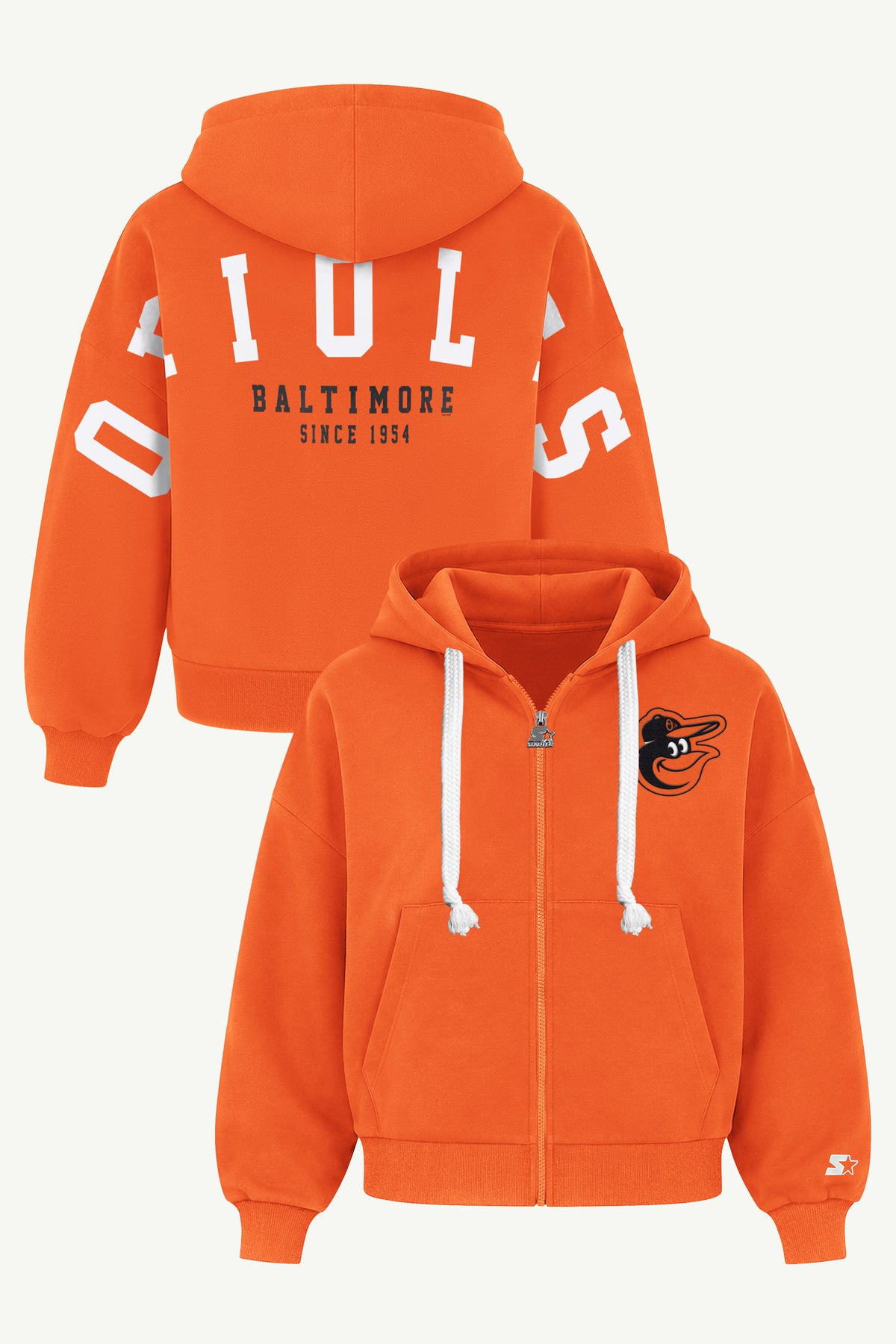 WOMENS BALTIMORE ORIOLES HAIL MARY ZIP UP View 1 WOMENS BALTIMORE ORIOLES HAIL MARY ZIP UP View 1