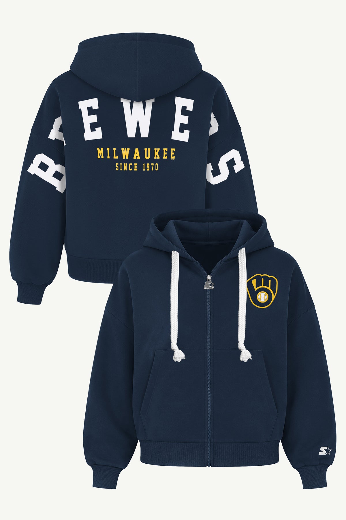 WOMENS MILWAUKEE BREWERS HAIL MARY ZIP UP View 1 WOMENS MILWAUKEE BREWERS HAIL MARY ZIP UP View 1