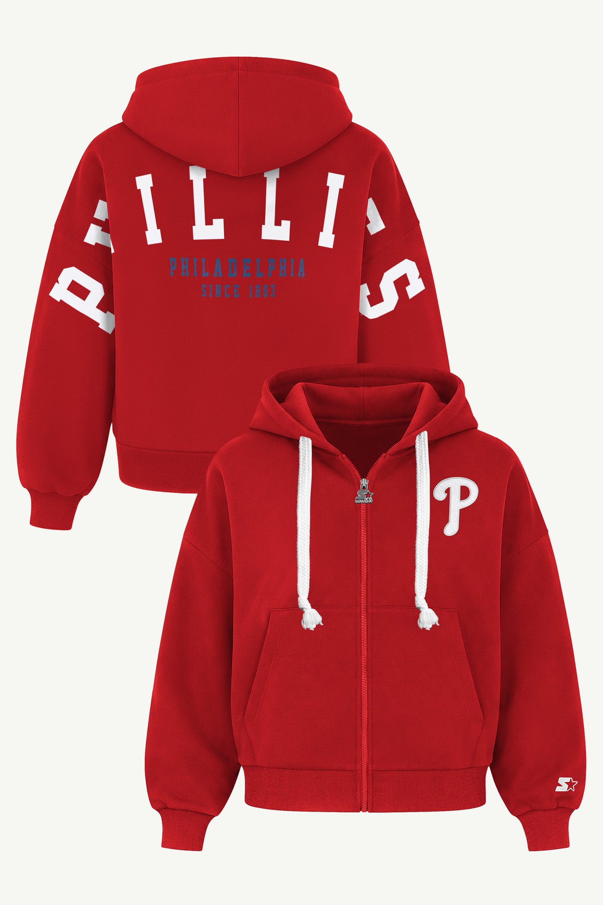 WOMENS PHILADELPHIA PHILLIES HAIL MARY ZIP UP View 1 WOMENS PHILADELPHIA PHILLIES HAIL MARY ZIP UP View 1
