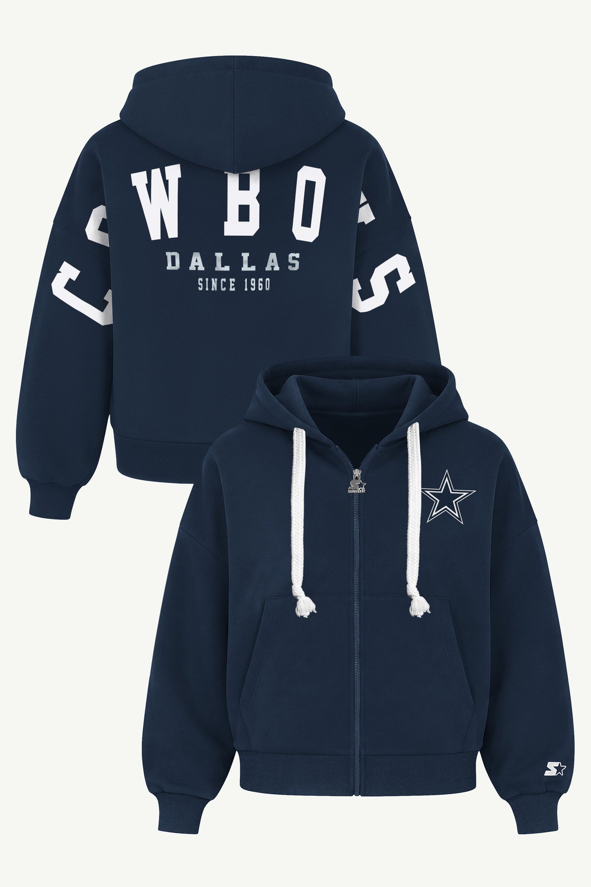 WOMENS DALLAS COWBOYS HAIL MARY ZIP UP View 1 WOMENS DALLAS COWBOYS HAIL MARY ZIP UP View 1