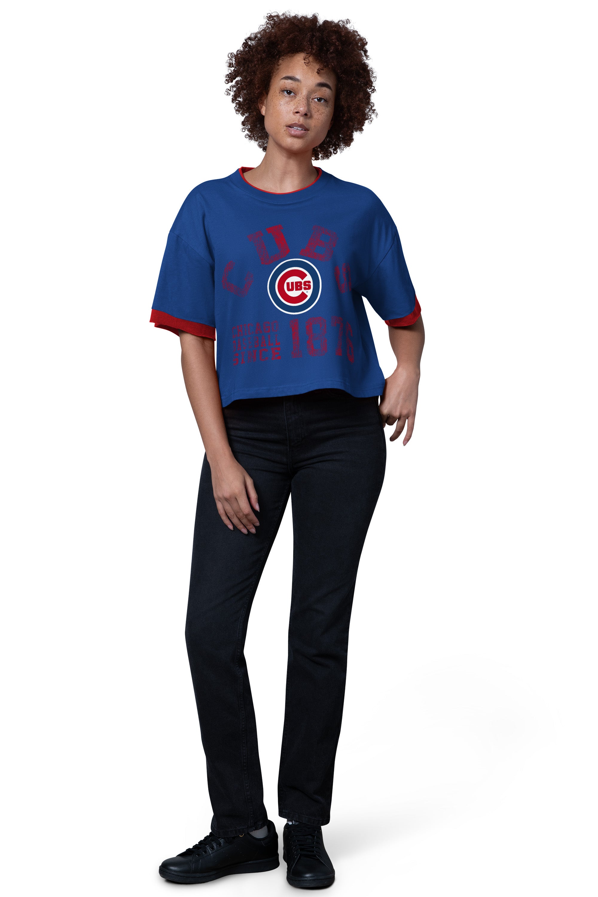 WOMENS CHICAGO CUBS CROPPED T SHIRT View 3 | MLB WOMENS CHICAGO CUBS CROPPED T SHIRT View 3 | MLB