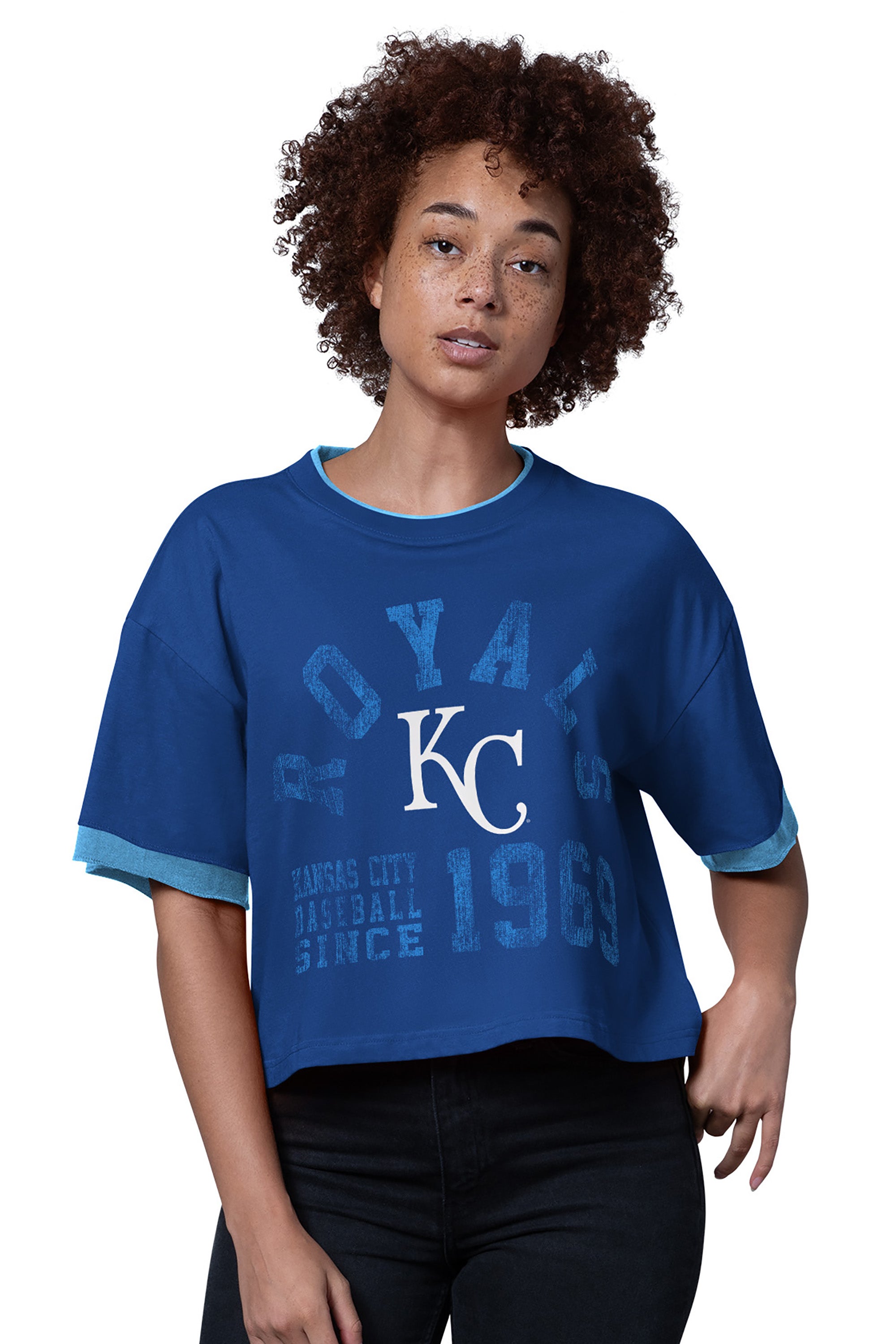 WOMENS KANSAS CITY ROYALS CROPPED T SHIRT View 1 | Kansas City Royals WOMENS KANSAS CITY ROYALS CROPPED T SHIRT View 1 | Kansas City Royals