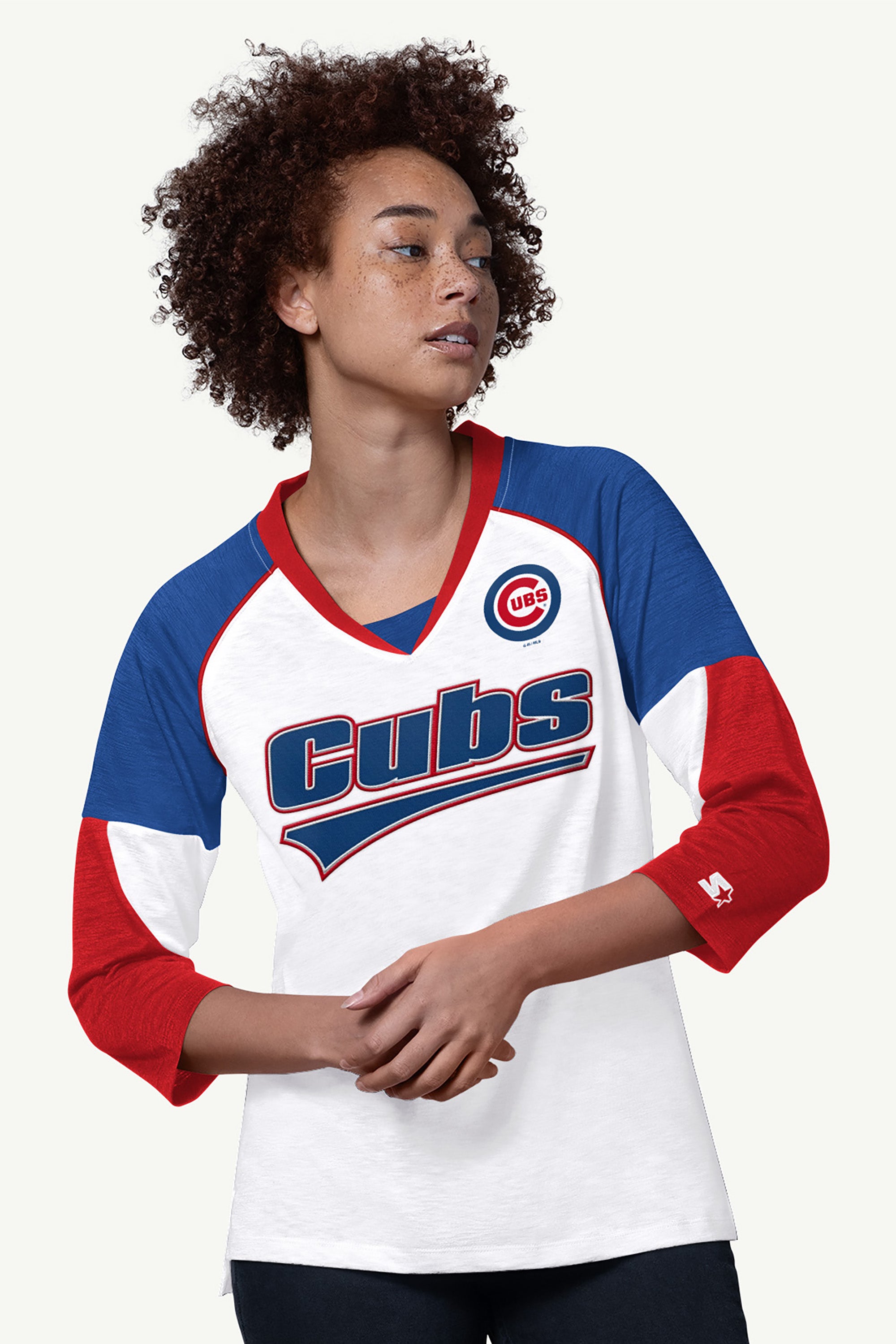 WOMENS CHICAGO CUBS RAGLAN SLEEVE TOP View 1 | Chicago Cubs WOMENS CHICAGO CUBS RAGLAN SLEEVE TOP View 1 | Chicago Cubs