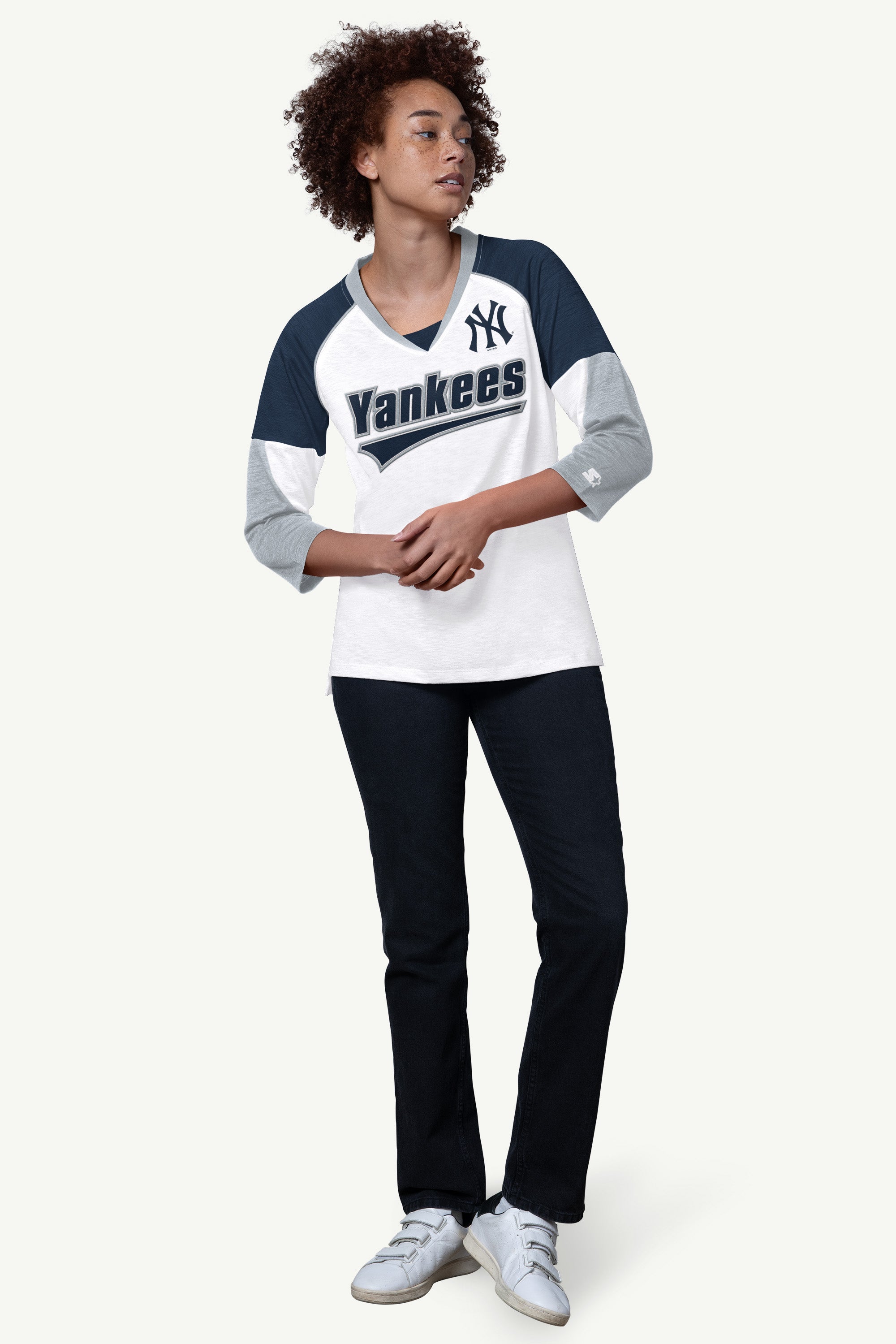 WOMENS NEW YORK YANKEES RAGLAN SLEEVE TOP View 3 | New York Yankees WOMENS NEW YORK YANKEES RAGLAN SLEEVE TOP View 3 | New York Yankees