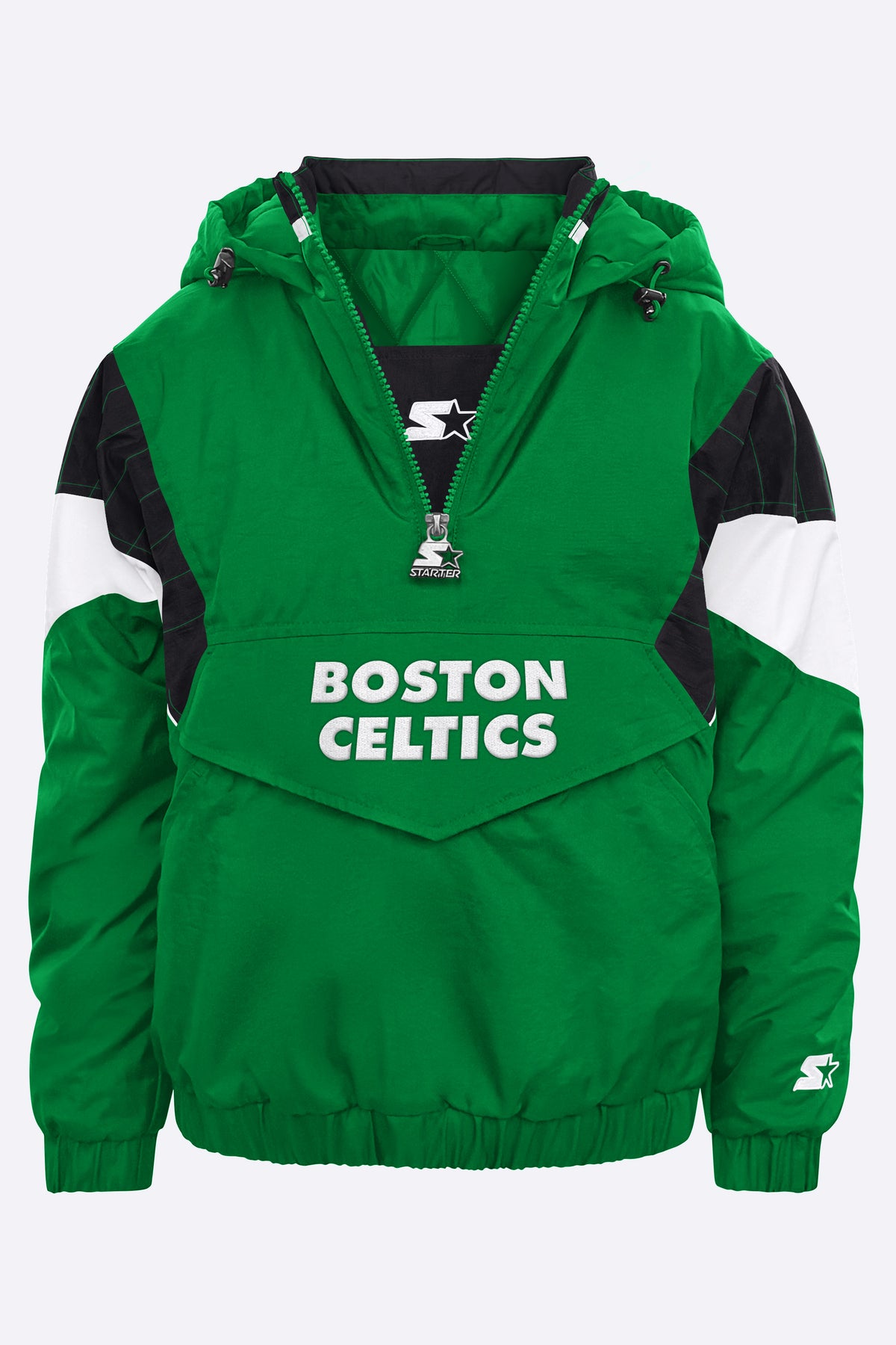 YOUTH BOSTON CELTICS THROWBACK JR HALF ZIP JACKET View 2 YOUTH BOSTON CELTICS THROWBACK JR HALF ZIP JACKET View 2