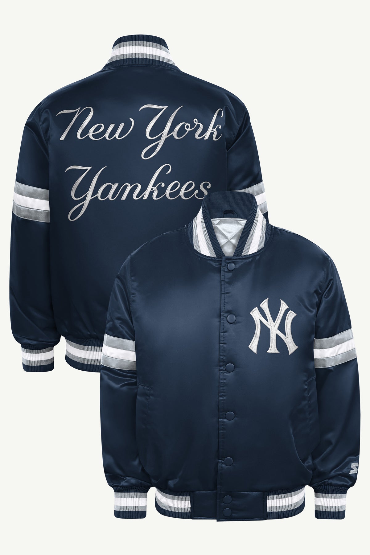 YOUTH NEW YORK YANKEES COURTSIDE JR SATIN VARSITY JACKET View 1 YOUTH NEW YORK YANKEES COURTSIDE JR SATIN VARSITY JACKET View 1