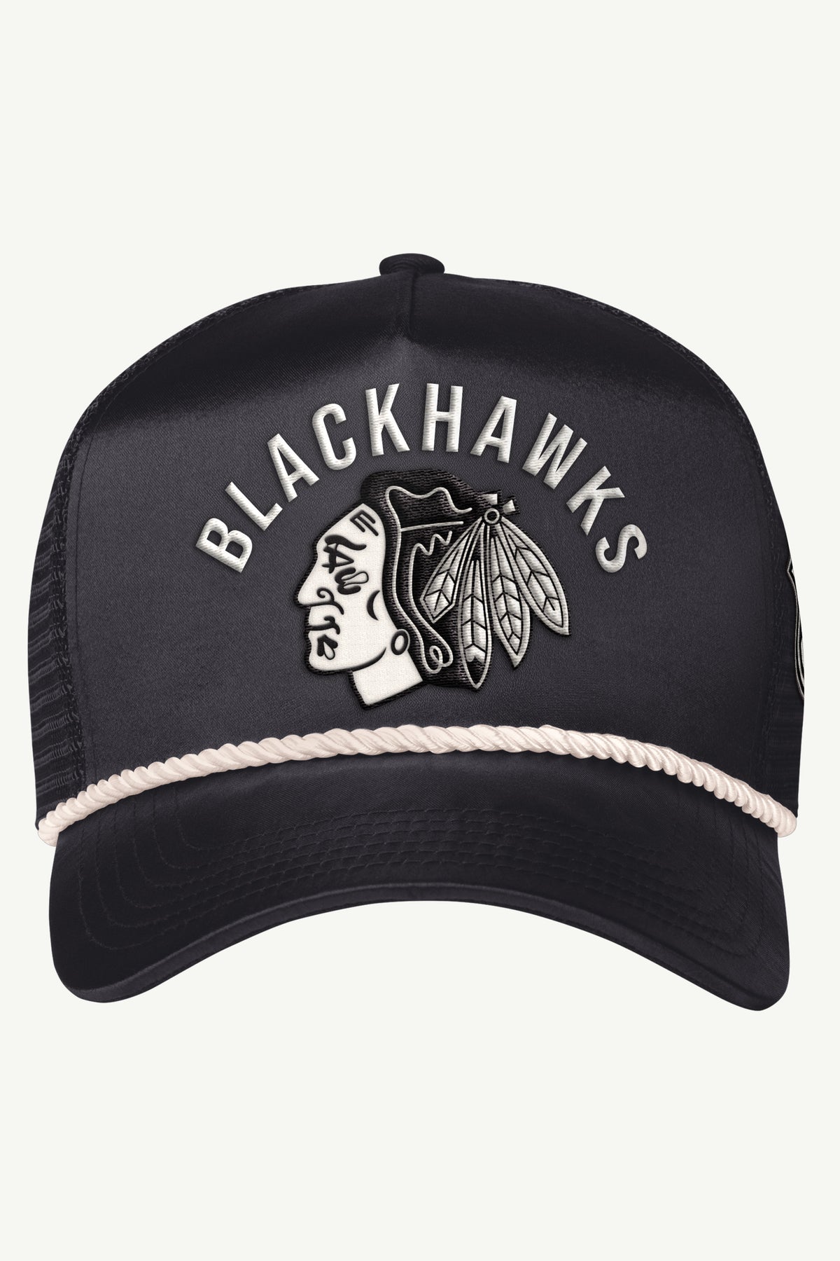 MENS CHICAGO BLACKHAWKS SATIN 5-STAR TRAILER HAT View 2 MENS CHICAGO BLACKHAWKS SATIN 5-STAR TRAILER HAT View 2