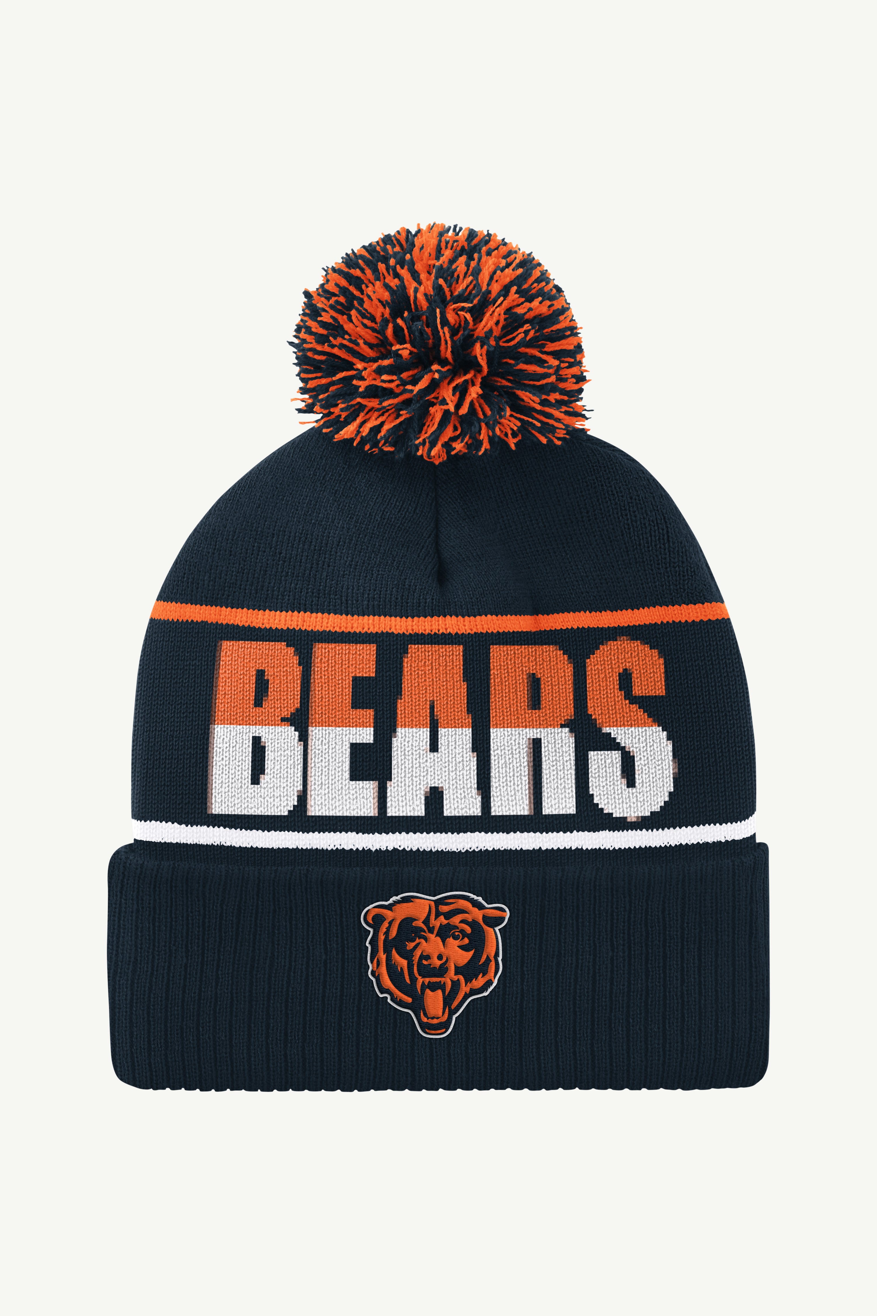 CHICAGO BEARS POM CUFFED BEANIE View 1 | Chicago Bears CHICAGO BEARS POM CUFFED BEANIE View 1 | Chicago Bears