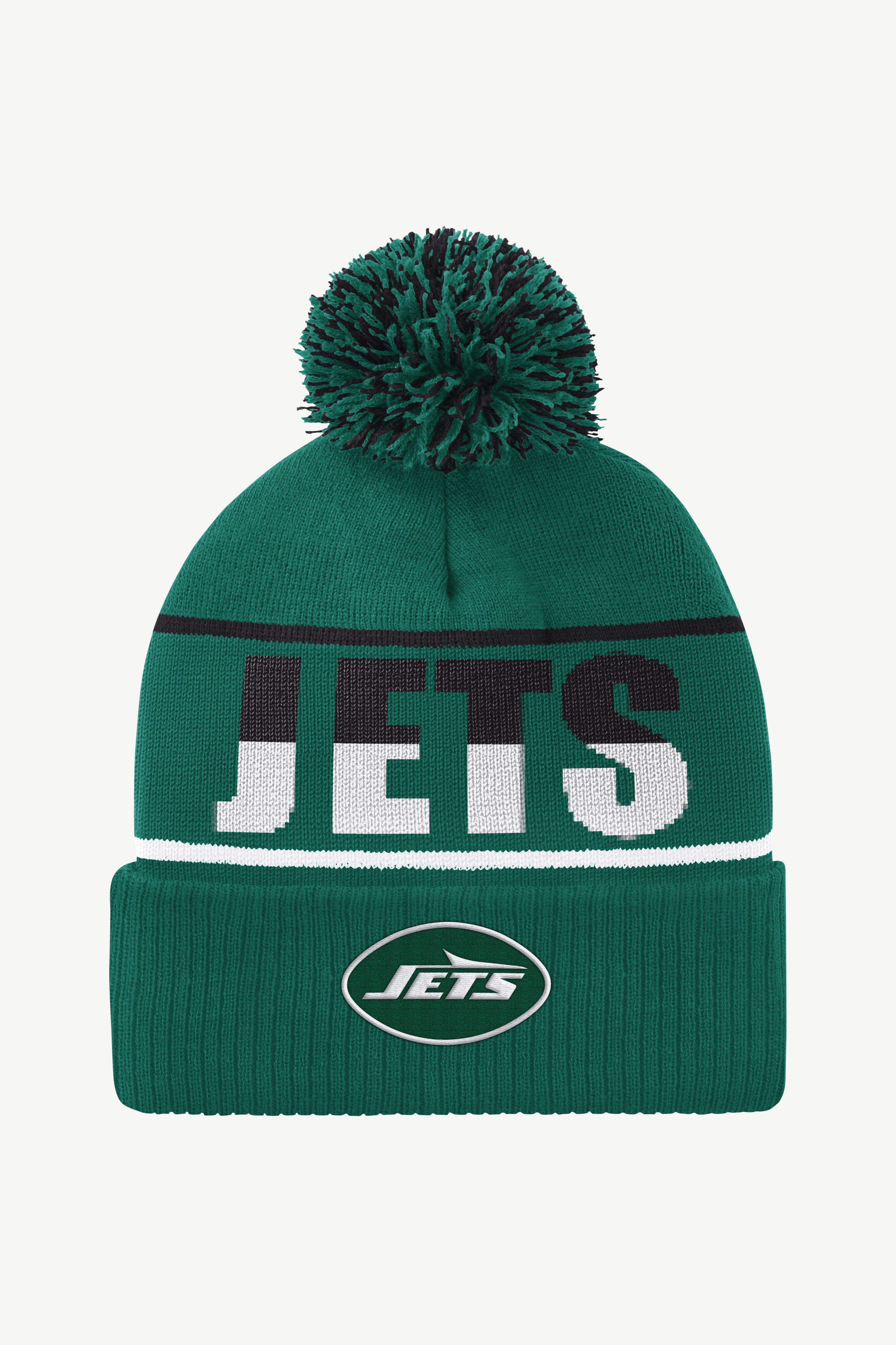 NEW YORK JETS POM CUFFED BEANIE View 1 | DTG NEW YORK JETS POM CUFFED BEANIE View 1 | DTG