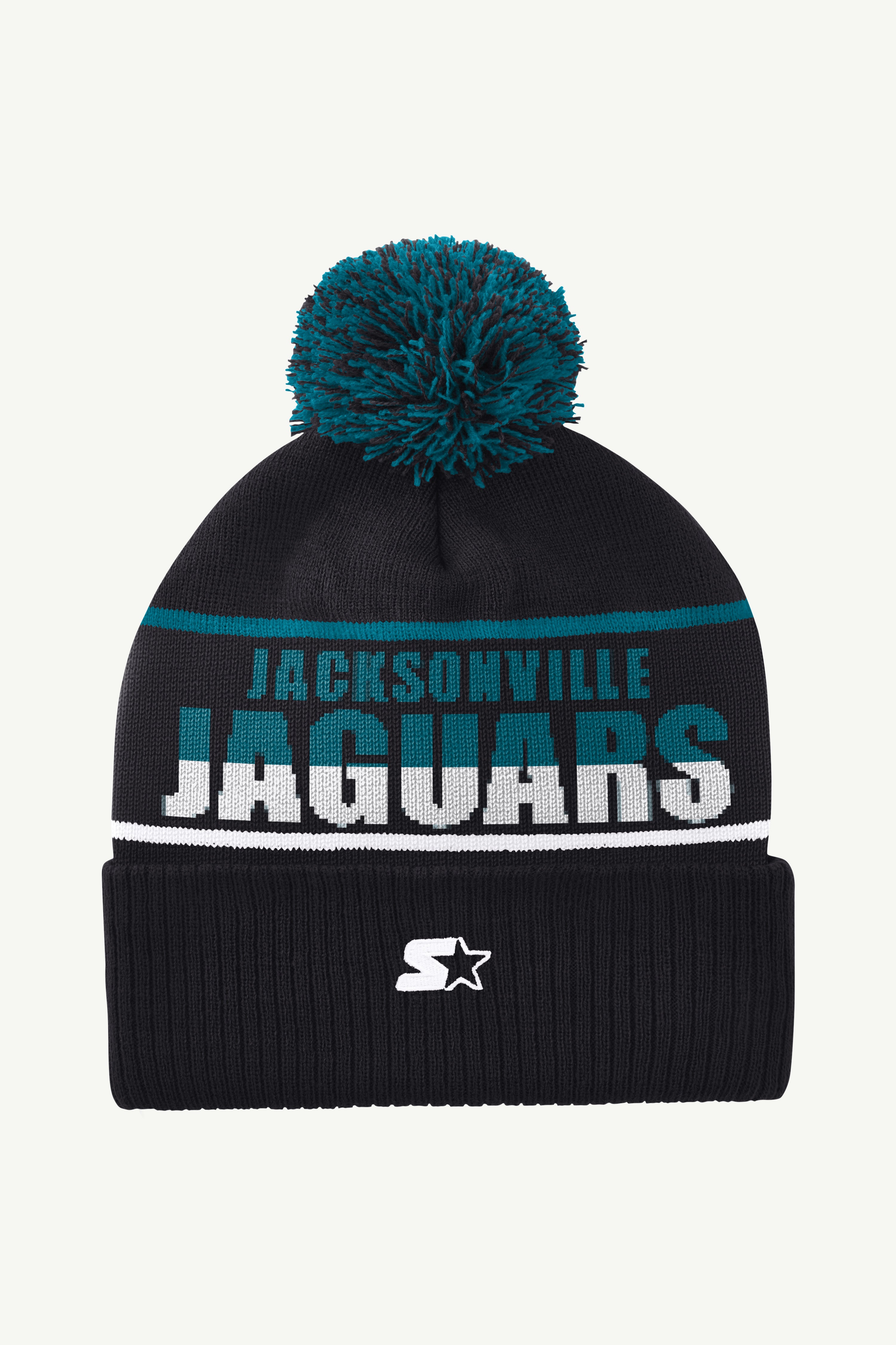 JACKSONVILLE JAGUARS POM CUFFED BEANIE View 2 JACKSONVILLE JAGUARS POM CUFFED BEANIE View 2