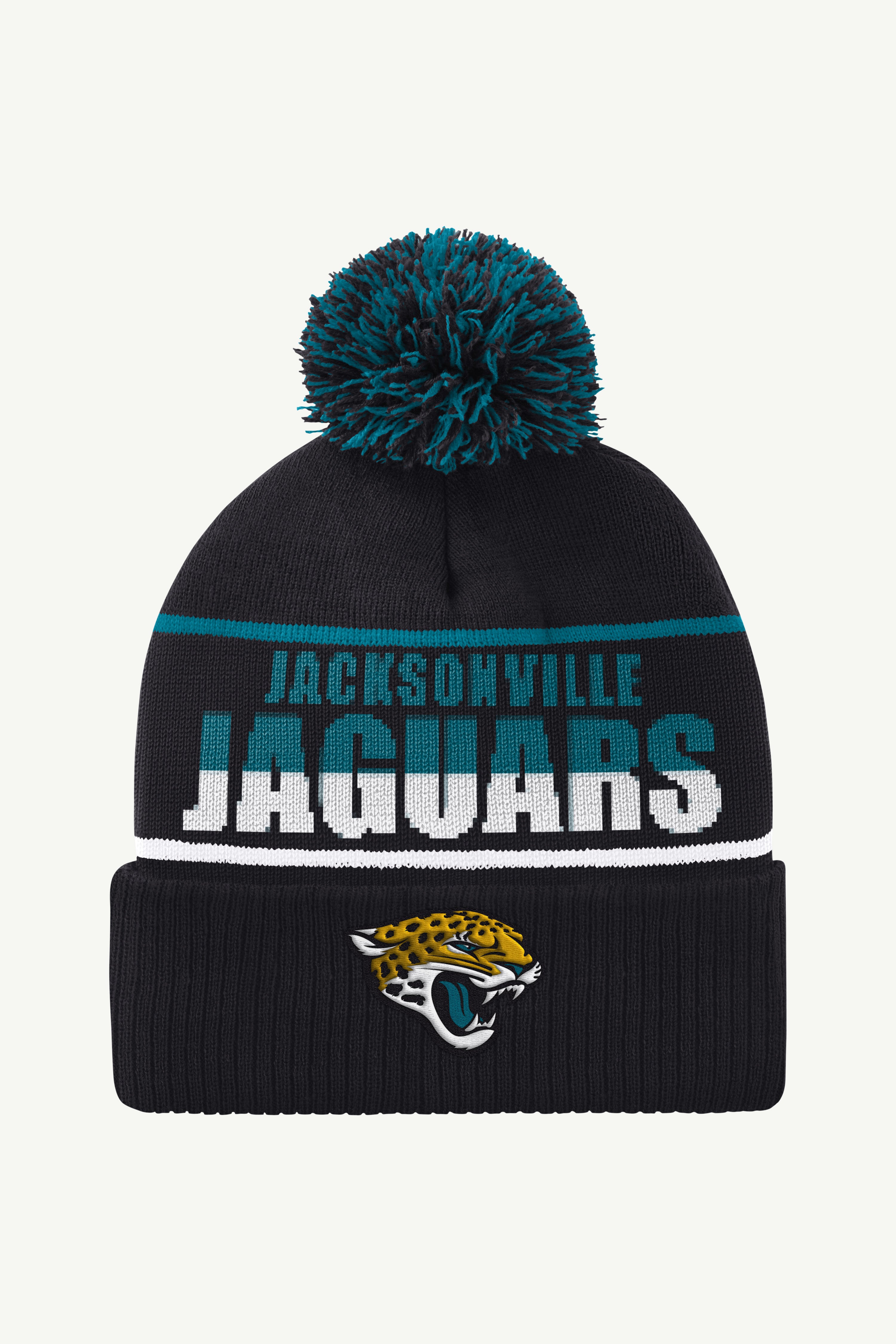JACKSONVILLE JAGUARS POM CUFFED BEANIE View 1 JACKSONVILLE JAGUARS POM CUFFED BEANIE View 1