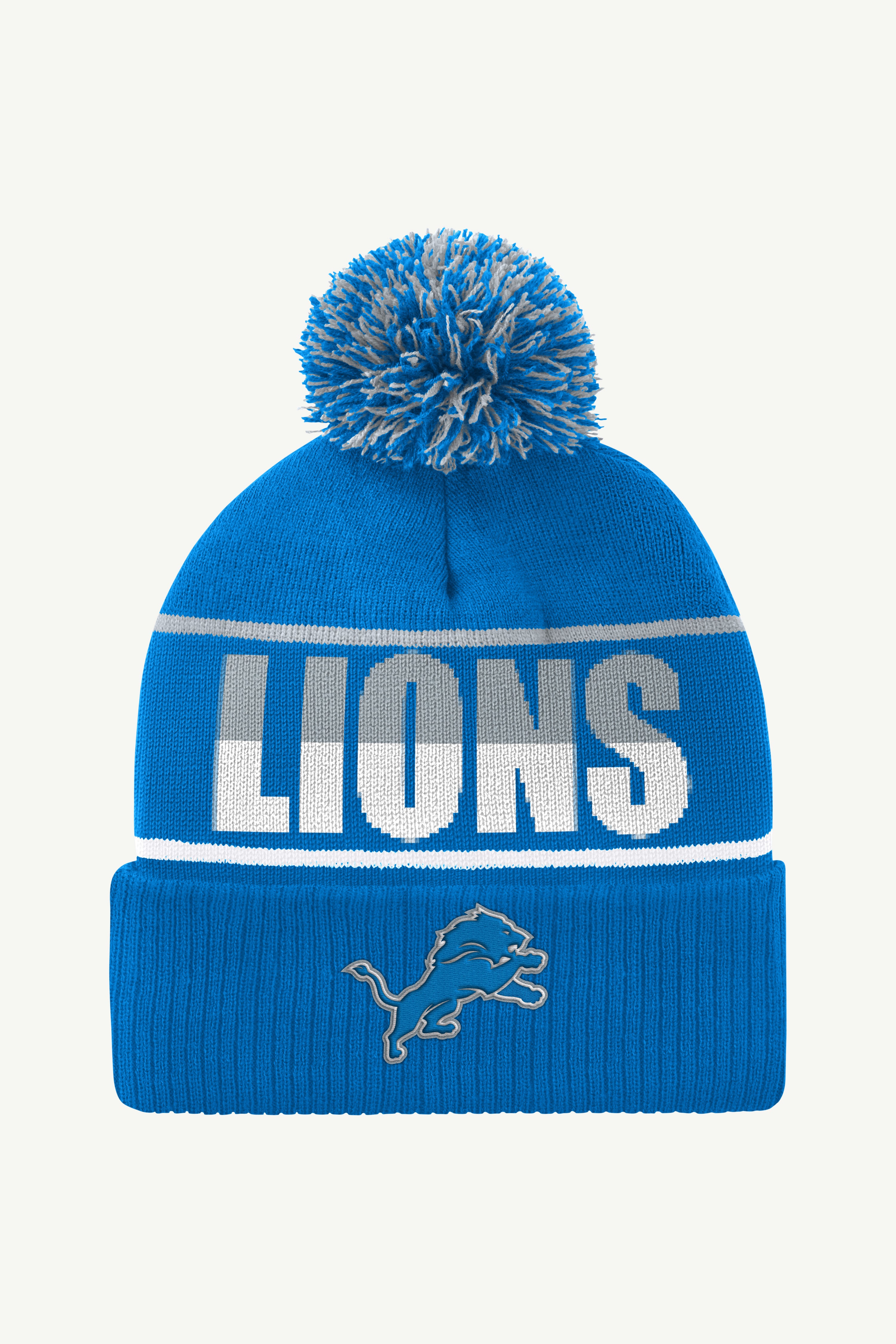 DETROIT LIONS POM CUFFED BEANIE View 1 | Detroit Lions DETROIT LIONS POM CUFFED BEANIE View 1 | Detroit Lions
