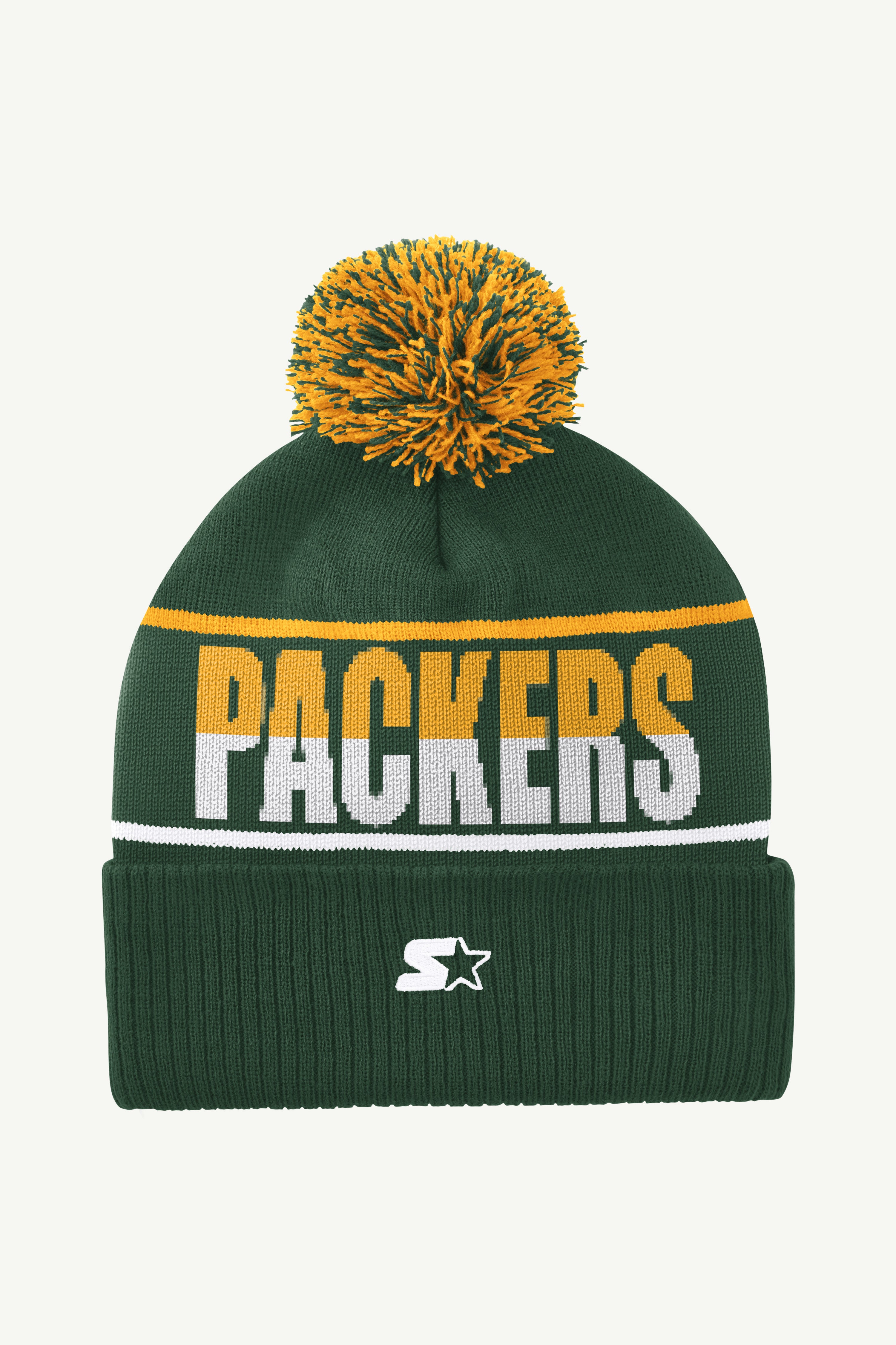 GREEN BAY PACKERS POM CUFFED BEANIE View 2 GREEN BAY PACKERS POM CUFFED BEANIE View 2