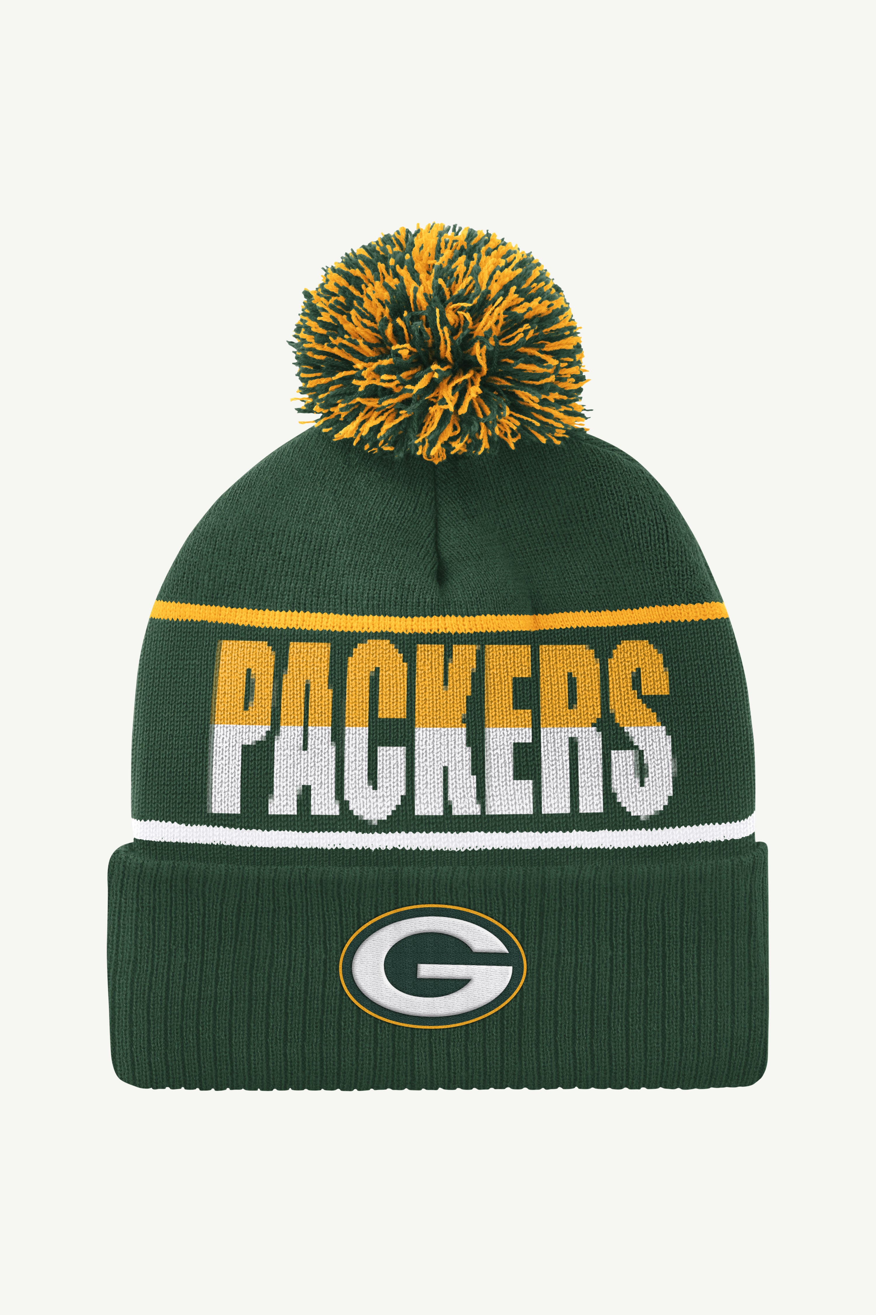 GREEN BAY PACKERS POM CUFFED BEANIE View 1 GREEN BAY PACKERS POM CUFFED BEANIE View 1