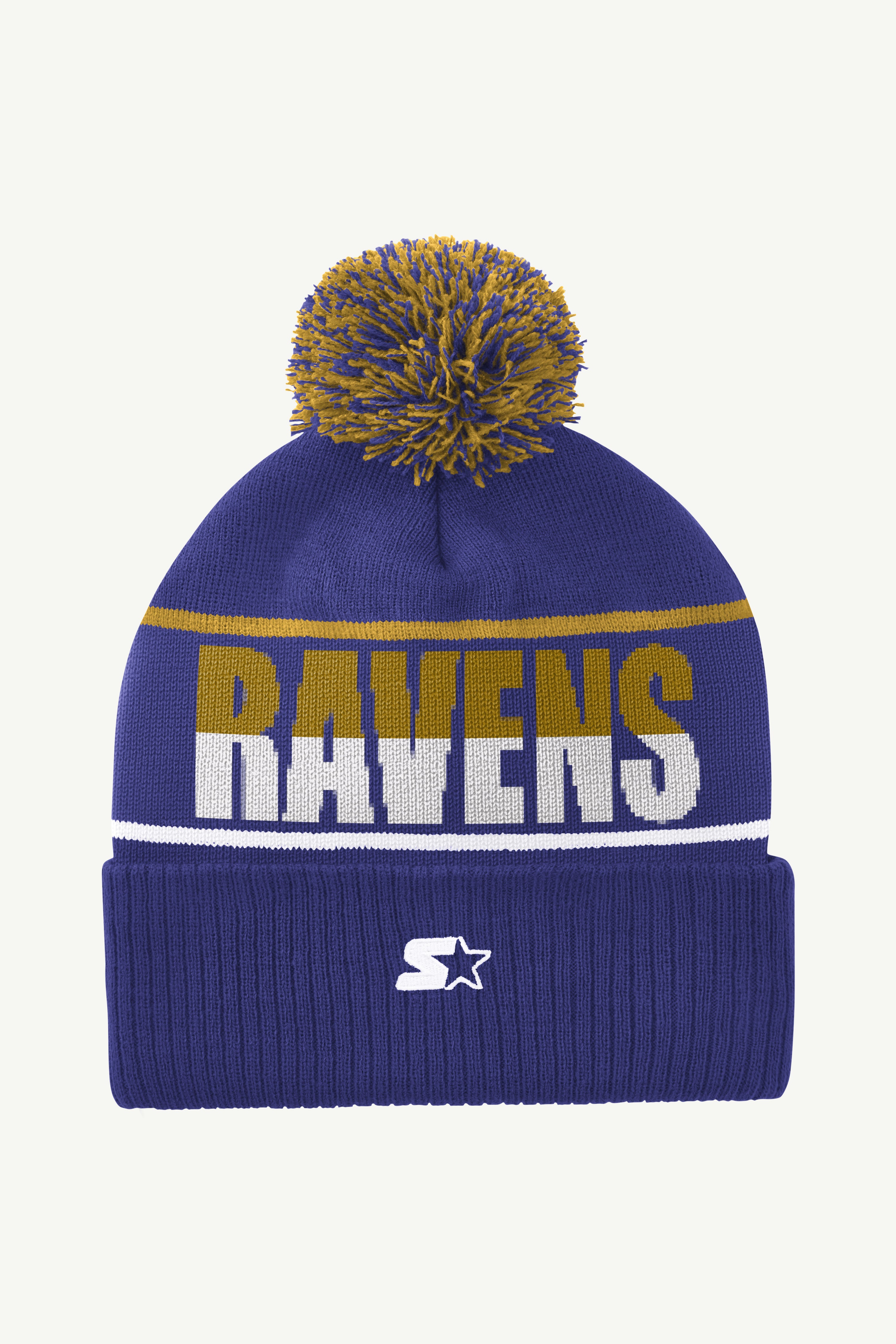 BALTIMORE RAVENS POM CUFFED BEANIE View 2 | NFL BALTIMORE RAVENS POM CUFFED BEANIE View 2 | NFL