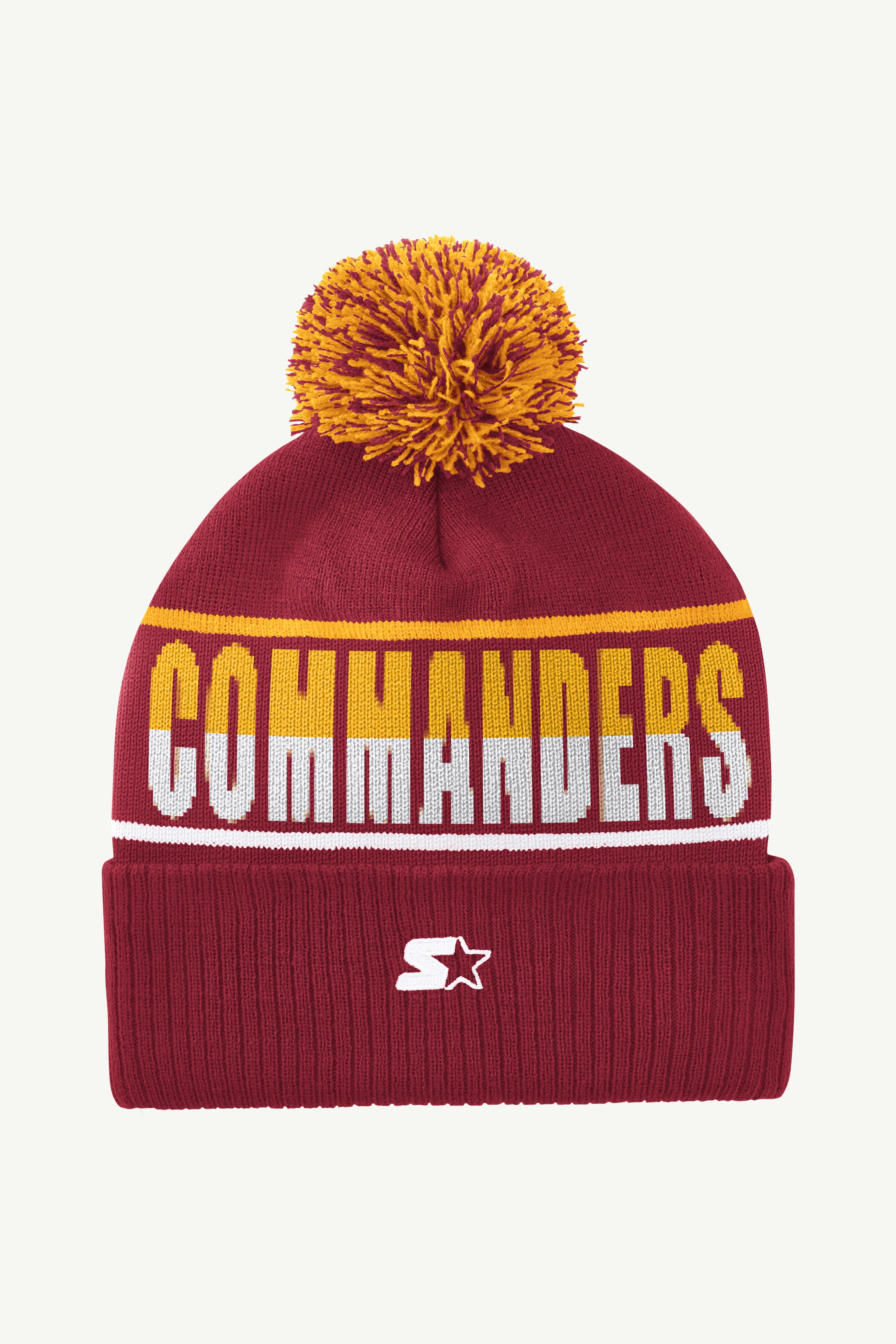 WASHINGTON COMMANDERS POM CUFFED BEANIE View 2 | NFL WASHINGTON COMMANDERS POM CUFFED BEANIE View 2 | NFL