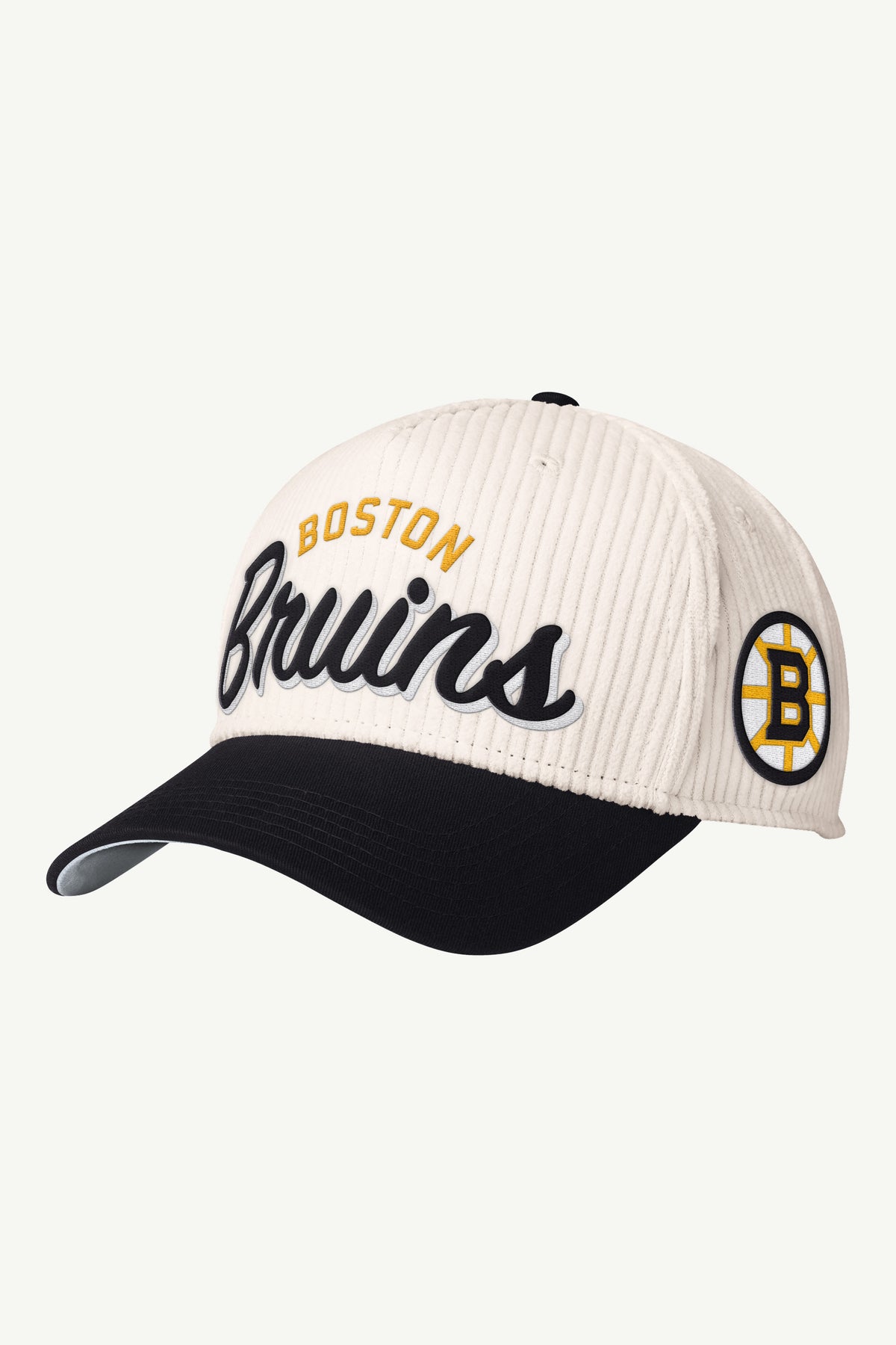 MENS BOSTON BRUINS CORD SCRIPT HAT View 1 MENS BOSTON BRUINS CORD SCRIPT HAT View 1