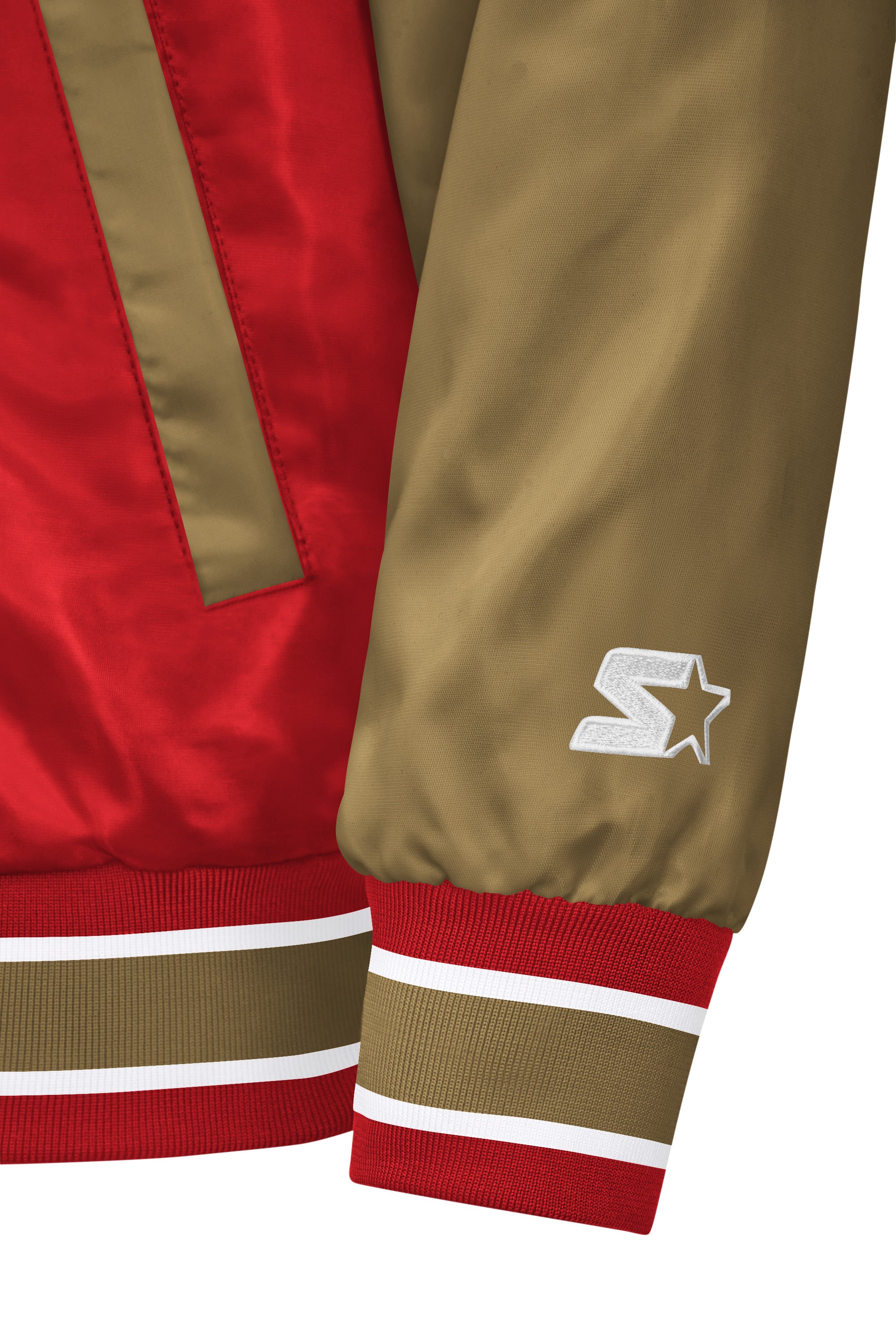 MENS SAN FRANCISCO 49ERS SATIN VARSITY JACKET View 3 MENS SAN FRANCISCO 49ERS SATIN VARSITY JACKET View 3