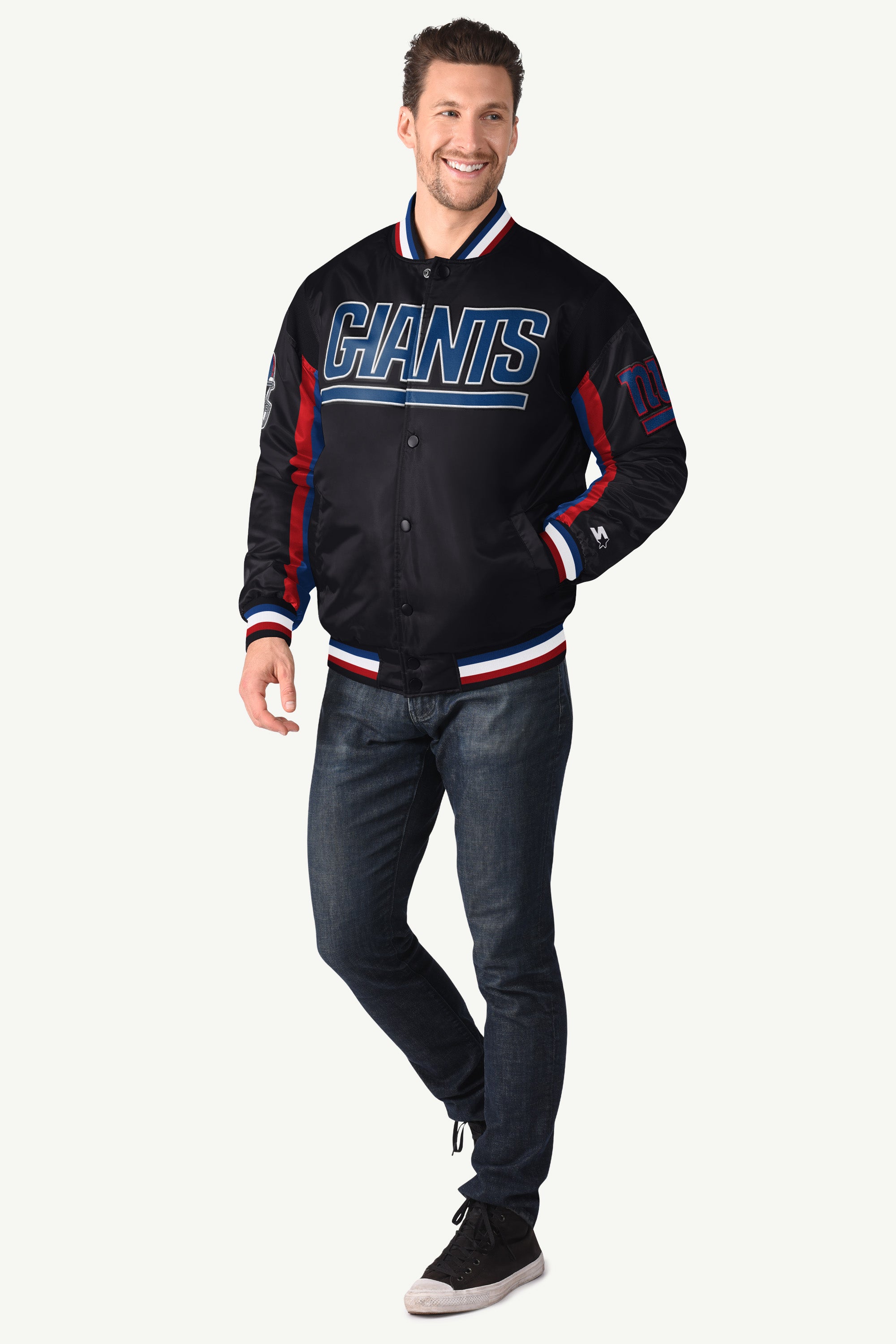 MENS NEW YORK GIANTS SATIN VARSITY JACKET View 3 MENS NEW YORK GIANTS SATIN VARSITY JACKET View 3