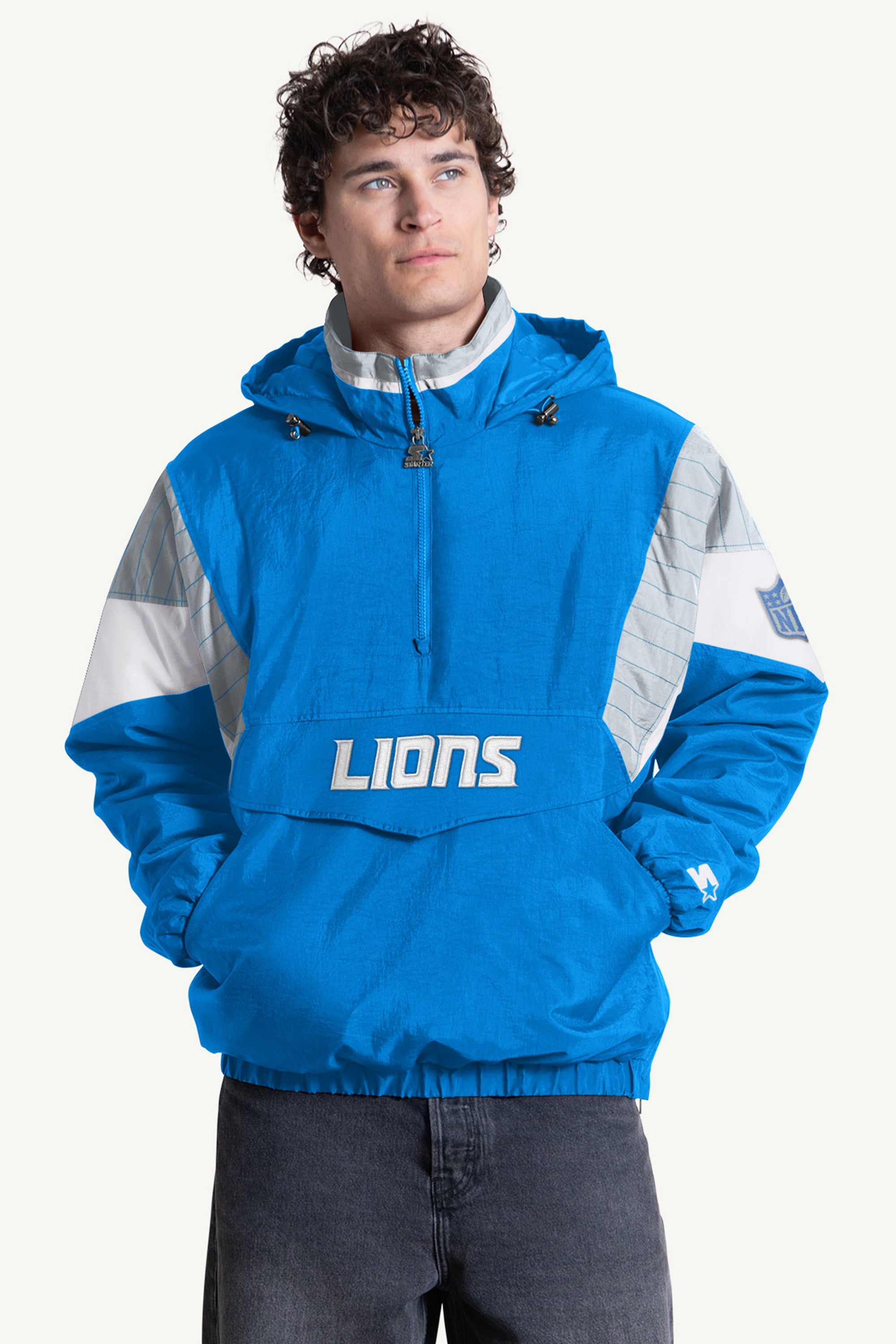 MENS DETROIT LIONS CRINKLE POPOVER View 1 | NFL MENS DETROIT LIONS CRINKLE POPOVER View 1 | NFL