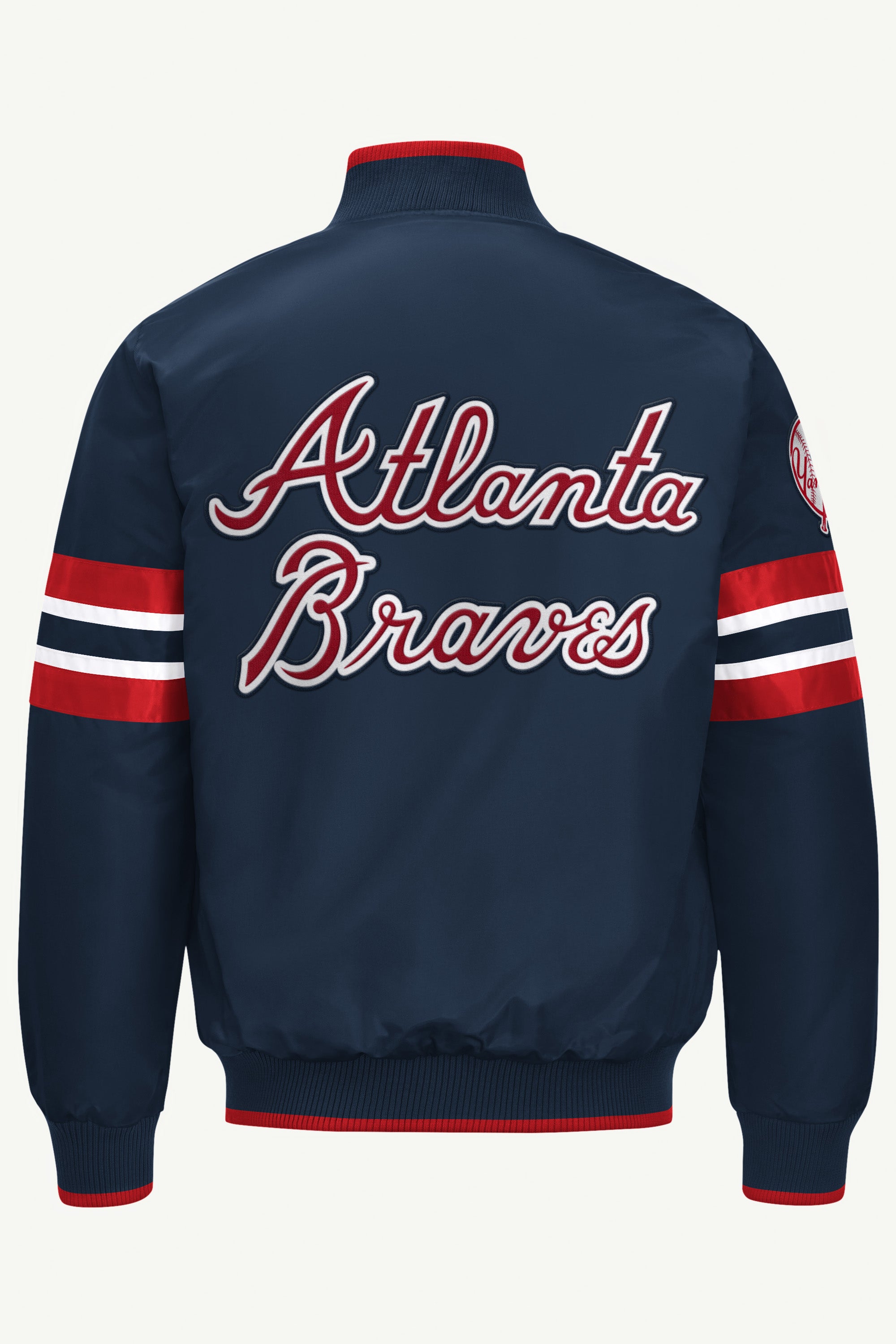 MENS ATLANTA BRAVES SATIN VARSITY JACKET View 2 MENS ATLANTA BRAVES SATIN VARSITY JACKET View 2