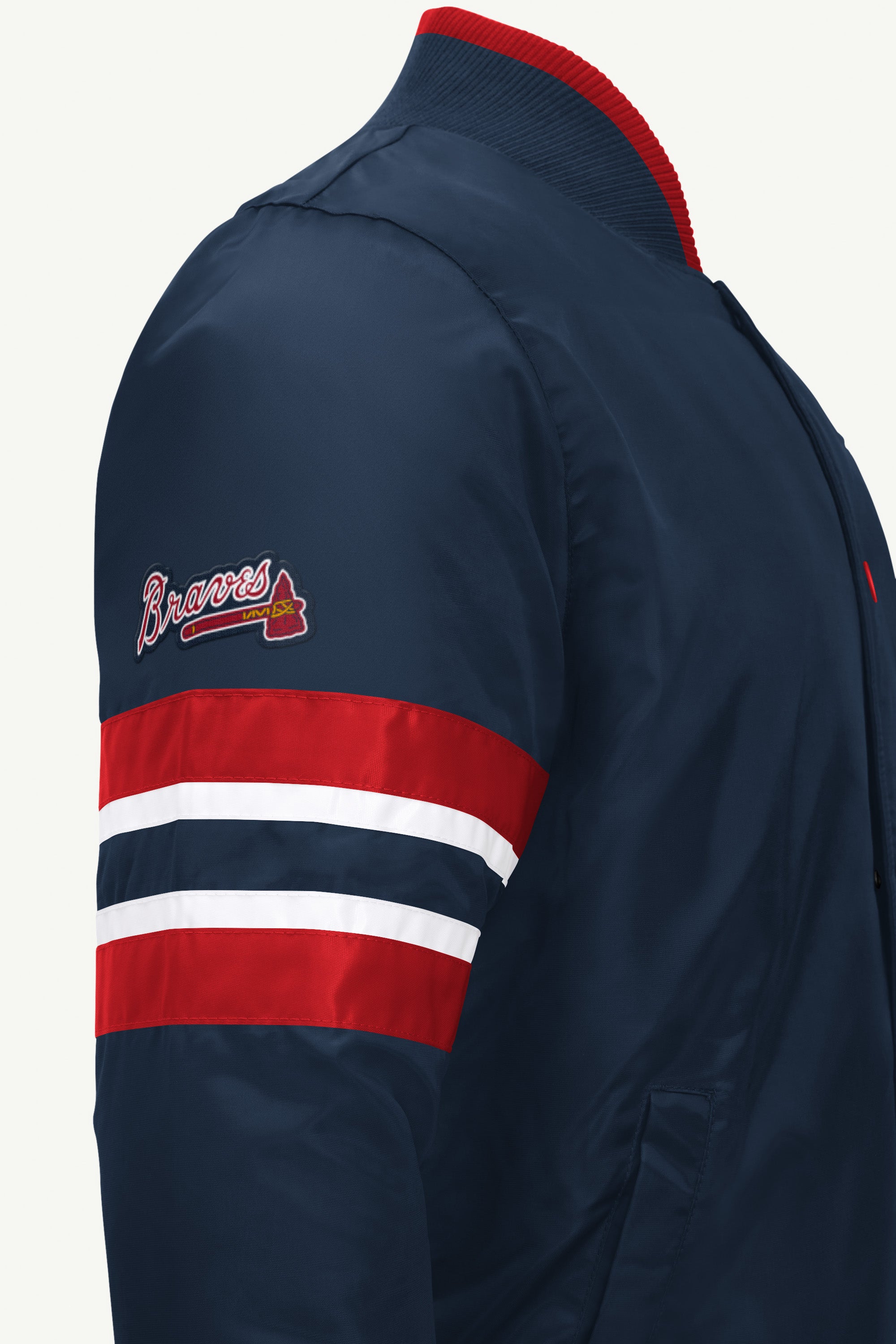 MENS ATLANTA BRAVES SATIN VARSITY JACKET View 3 | STARTER CLASSICS MENS ATLANTA BRAVES SATIN VARSITY JACKET View 3 | STARTER CLASSICS