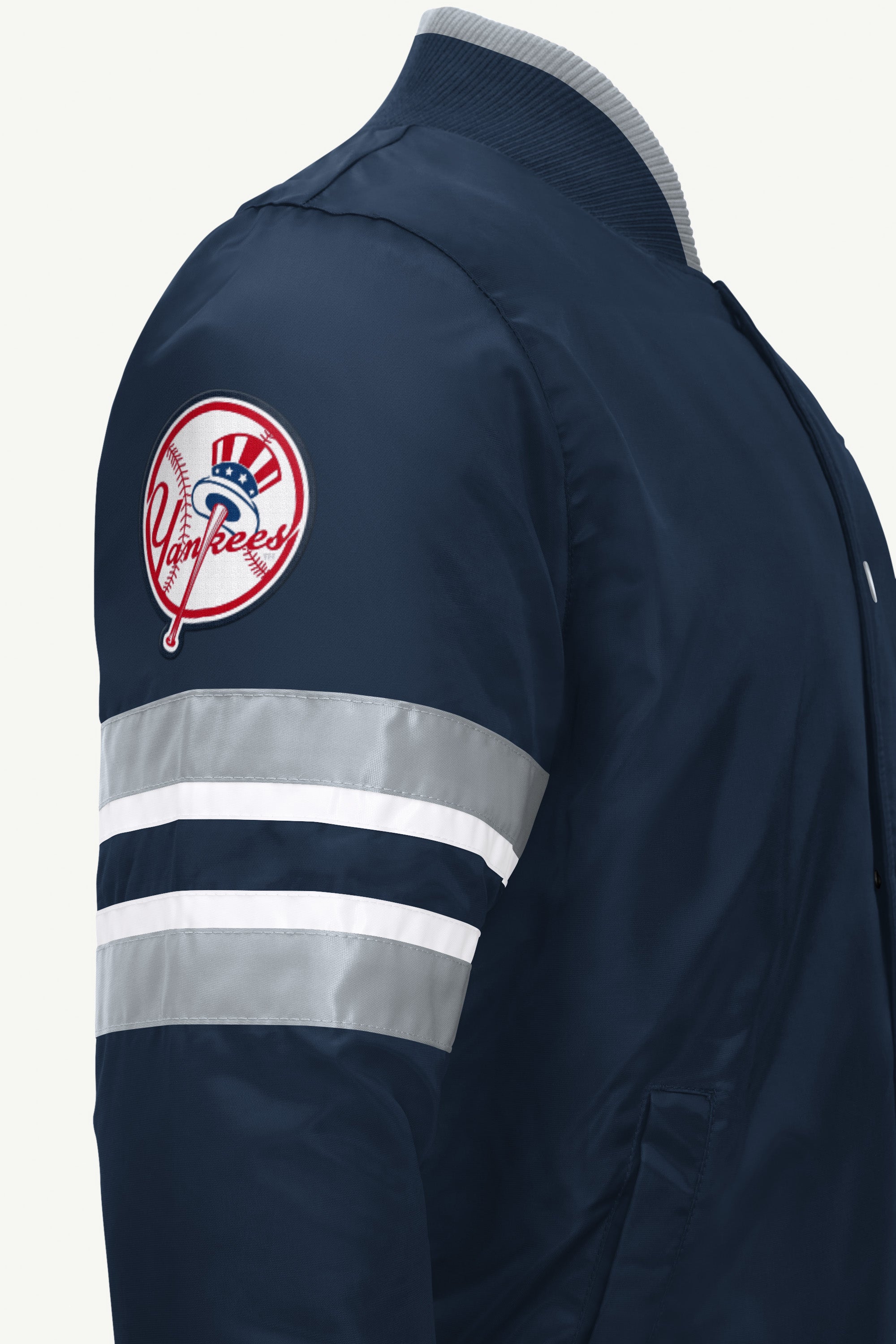MENS NEW YORK YANKEES SATIN VARSITY JACKET View 3 | MLB MENS NEW YORK YANKEES SATIN VARSITY JACKET View 3 | MLB