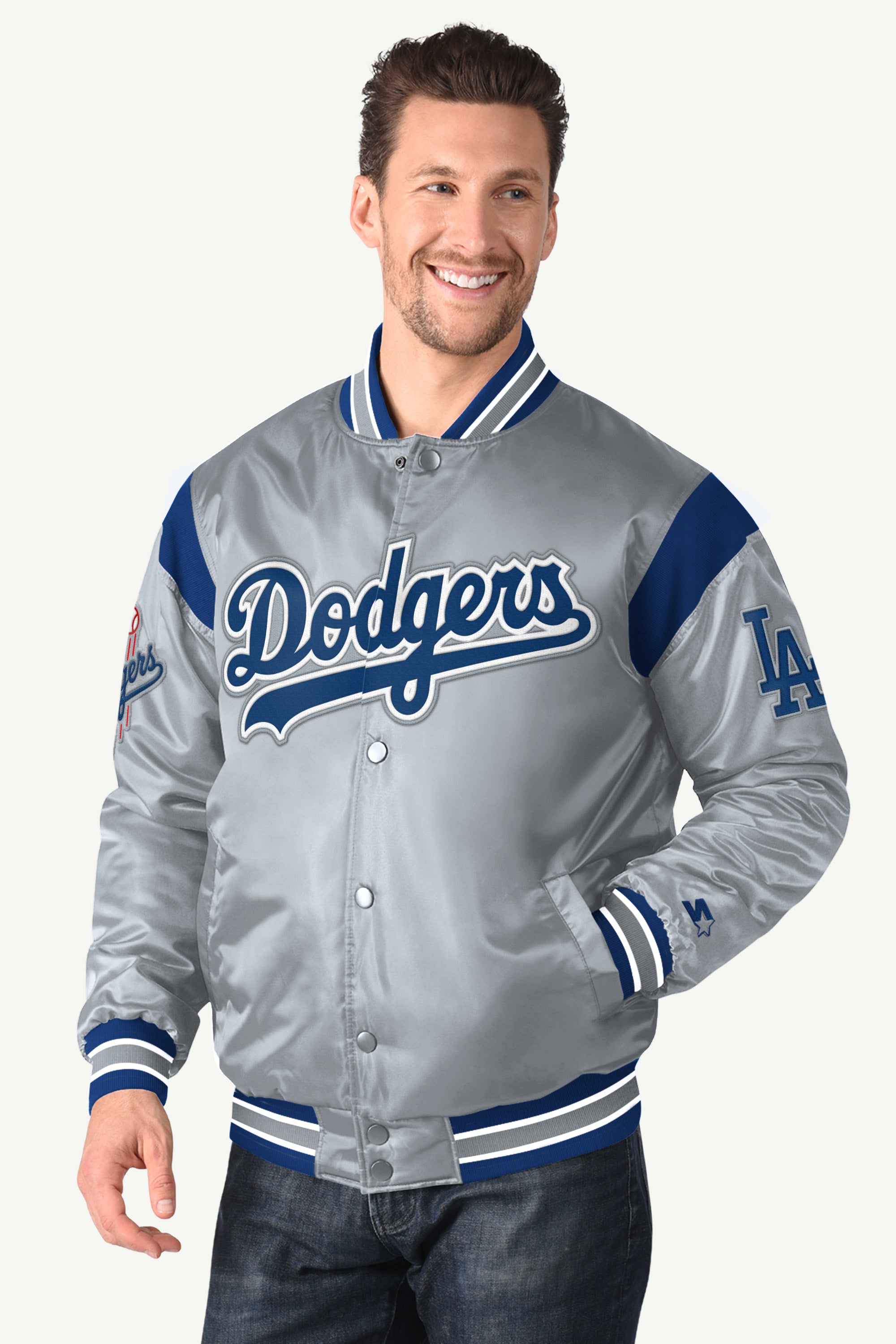 MENS LOS ANGELES DODGERS SATIN VARSITY JACKET View 3 | Los Angeles Dodgers MENS LOS ANGELES DODGERS SATIN VARSITY JACKET View 3 | Los Angeles Dodgers