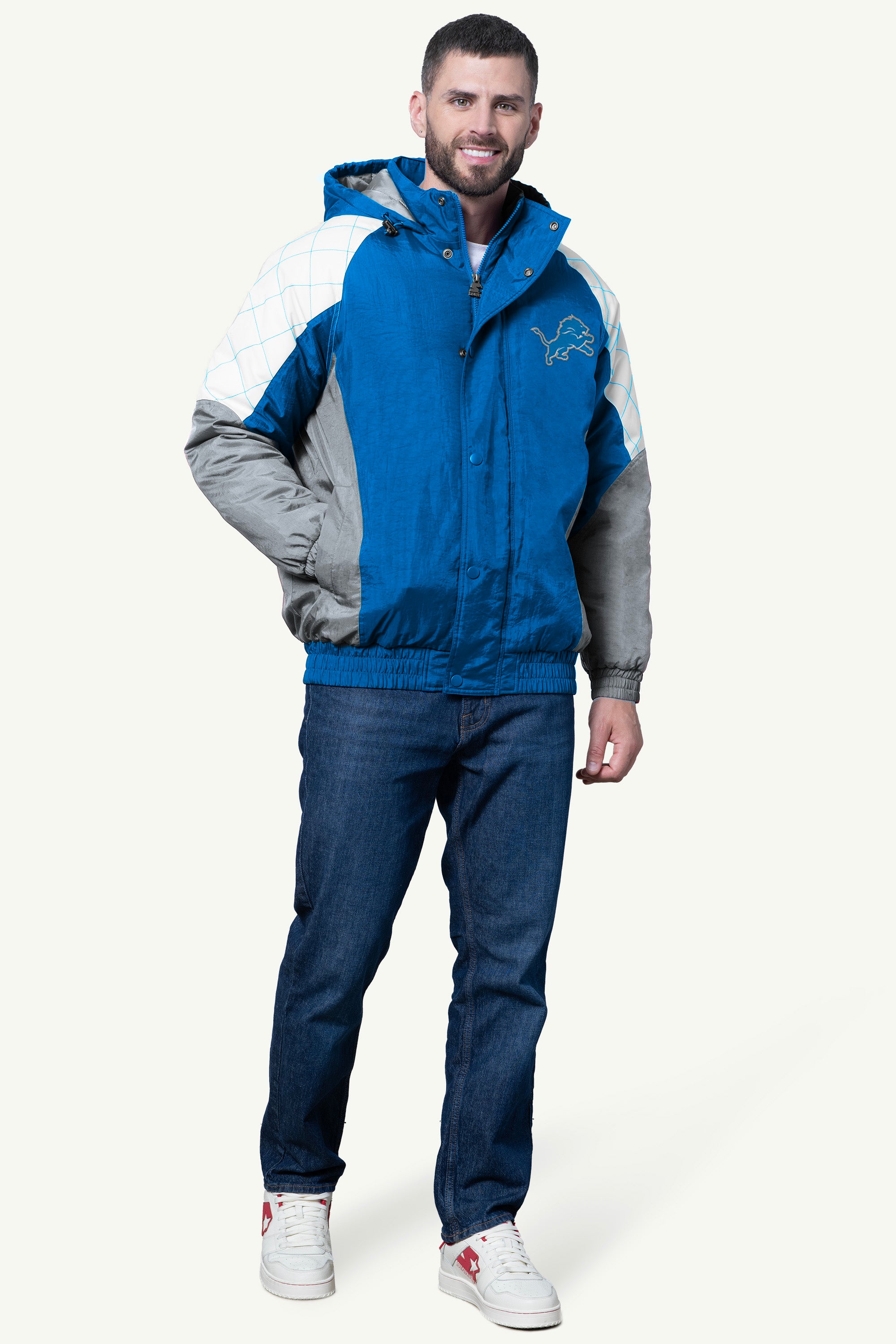 MENS DETROIT LIONS NYLON JACKET View 3 | NFL MENS DETROIT LIONS NYLON JACKET View 3 | NFL