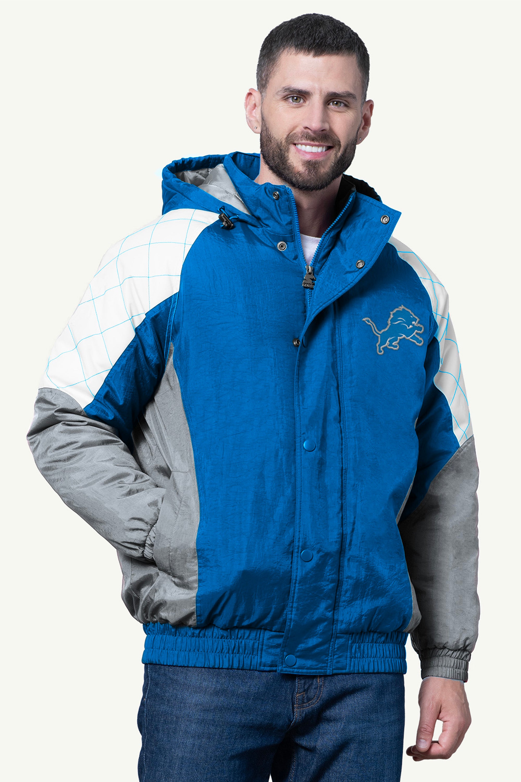 MENS DETROIT LIONS NYLON JACKET View 1 | NFL MENS DETROIT LIONS NYLON JACKET View 1 | NFL