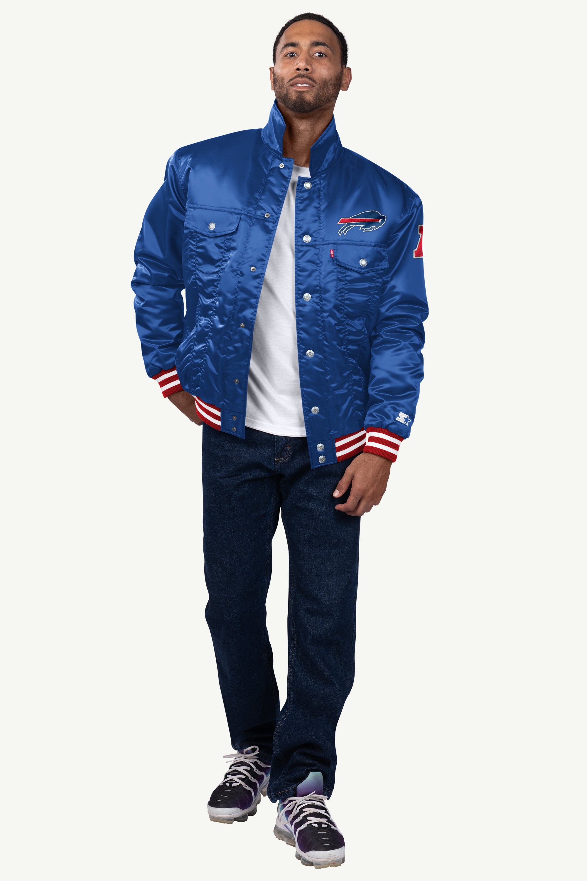 STARTER X LEVI'S BUFFALO BILLS SATIN FULL-SNAP JACKET View 4 STARTER X LEVI'S BUFFALO BILLS SATIN FULL-SNAP JACKET View 4