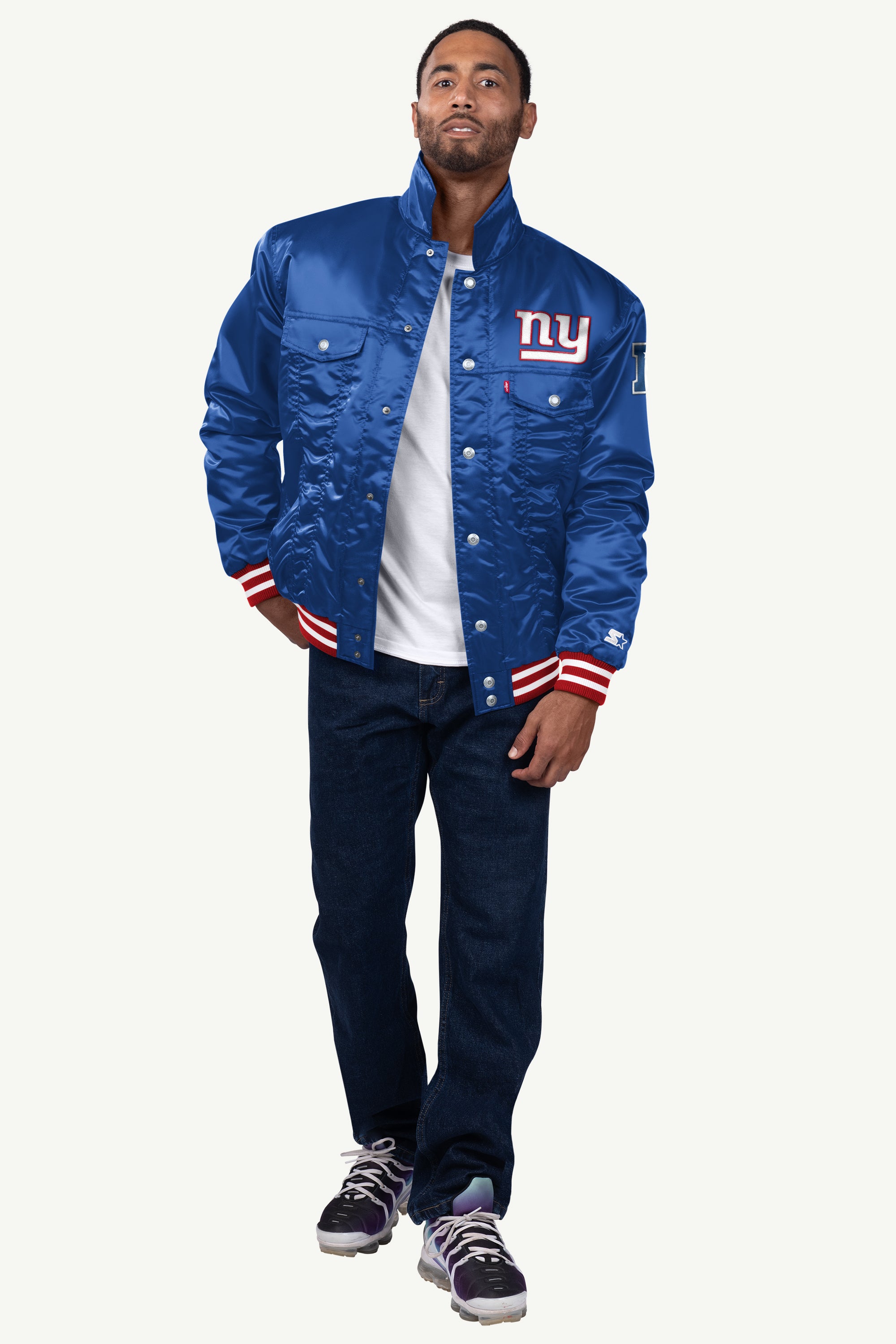 STARTER X LEVI'S NEW YORK GIANTS SATIN FULL-SNAP JACKET View 4 STARTER X LEVI'S NEW YORK GIANTS SATIN FULL-SNAP JACKET View 4