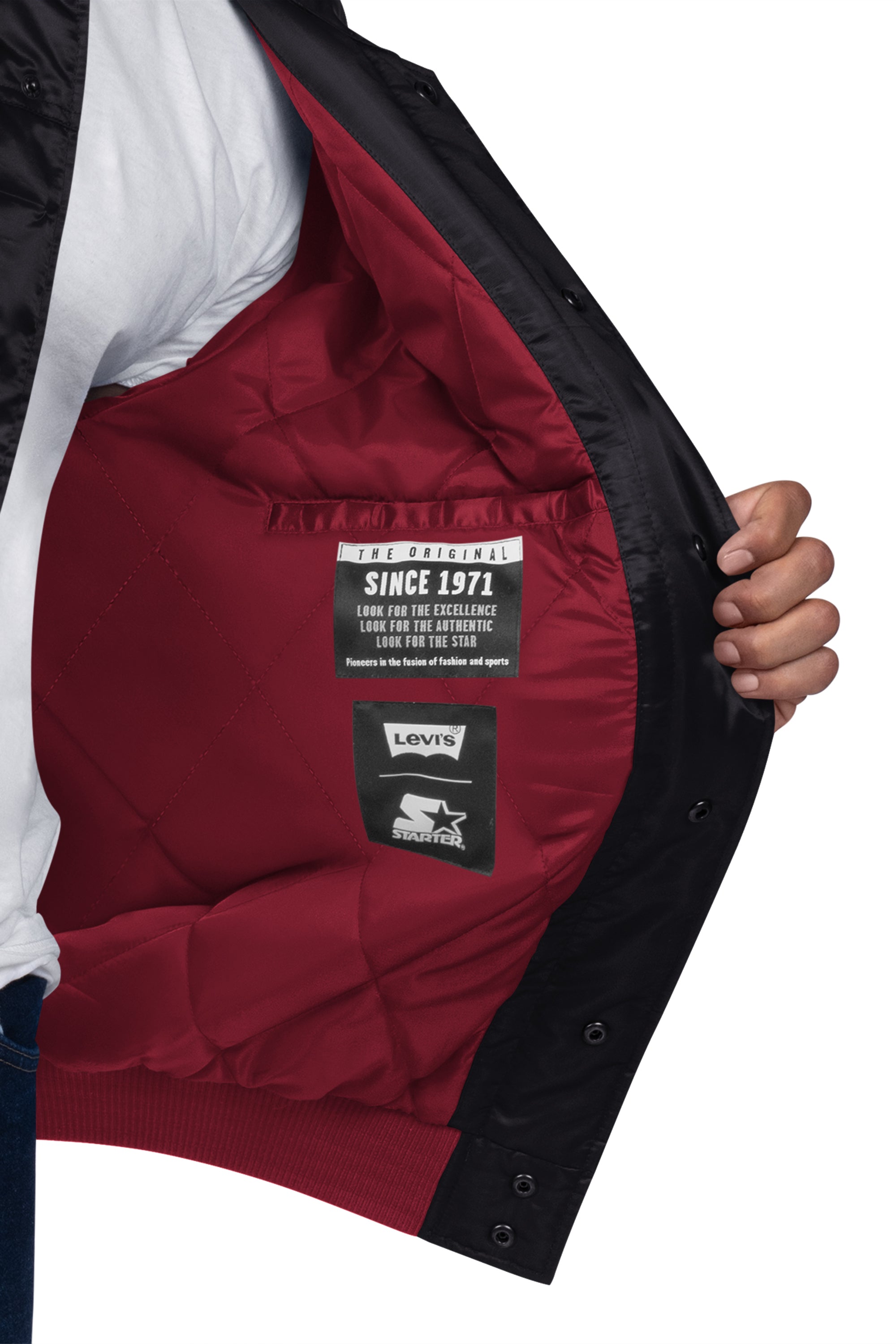 STARTER X LEVI'S WASHINGTON COMMANDERS SATIN FULL-SNAP JACKET View 3 | Washington Commanders STARTER X LEVI'S WASHINGTON COMMANDERS SATIN FULL-SNAP JACKET View 3 | Washington Commanders