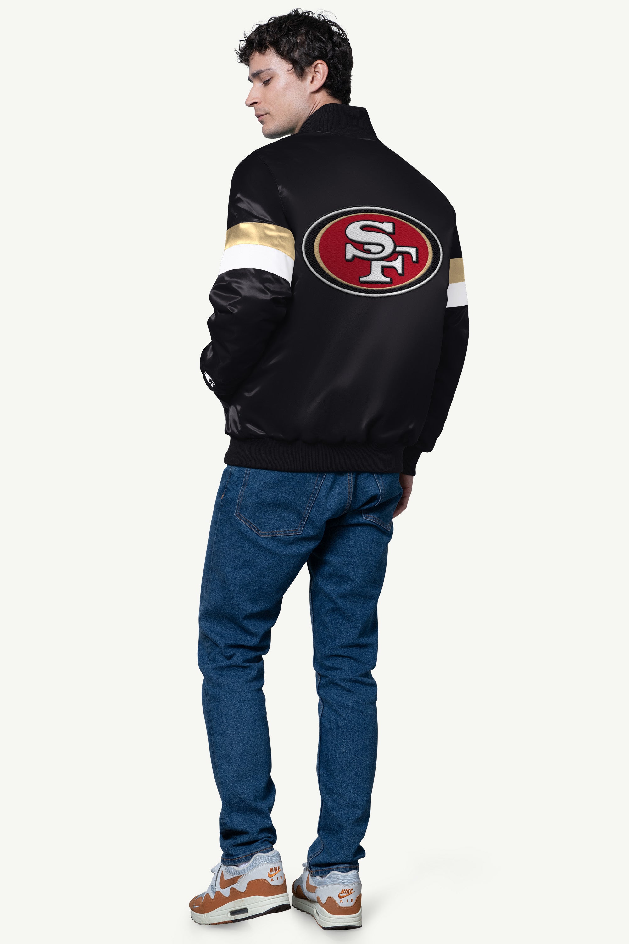 MENS SAN FRANCISCO 49ERS SATIN VARSITY JACKET View 2 | Men's Jackets MENS SAN FRANCISCO 49ERS SATIN VARSITY JACKET View 2 | Men's Jackets