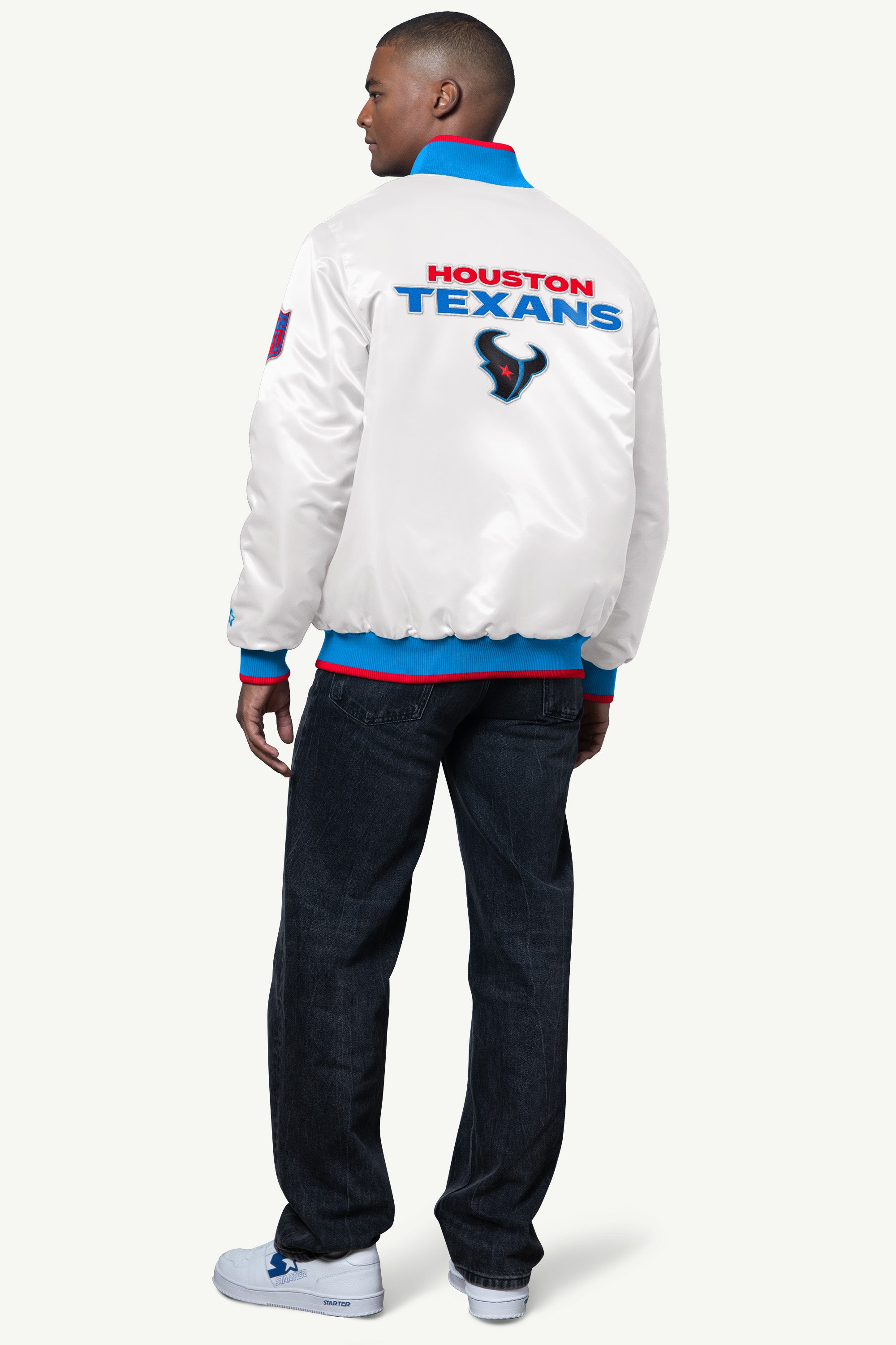 MENS HOUSTON TEXANS AMBASSADOR SATIN VARSITY JACKET View 2 | Houston Texans MENS HOUSTON TEXANS AMBASSADOR SATIN VARSITY JACKET View 2 | Houston Texans
