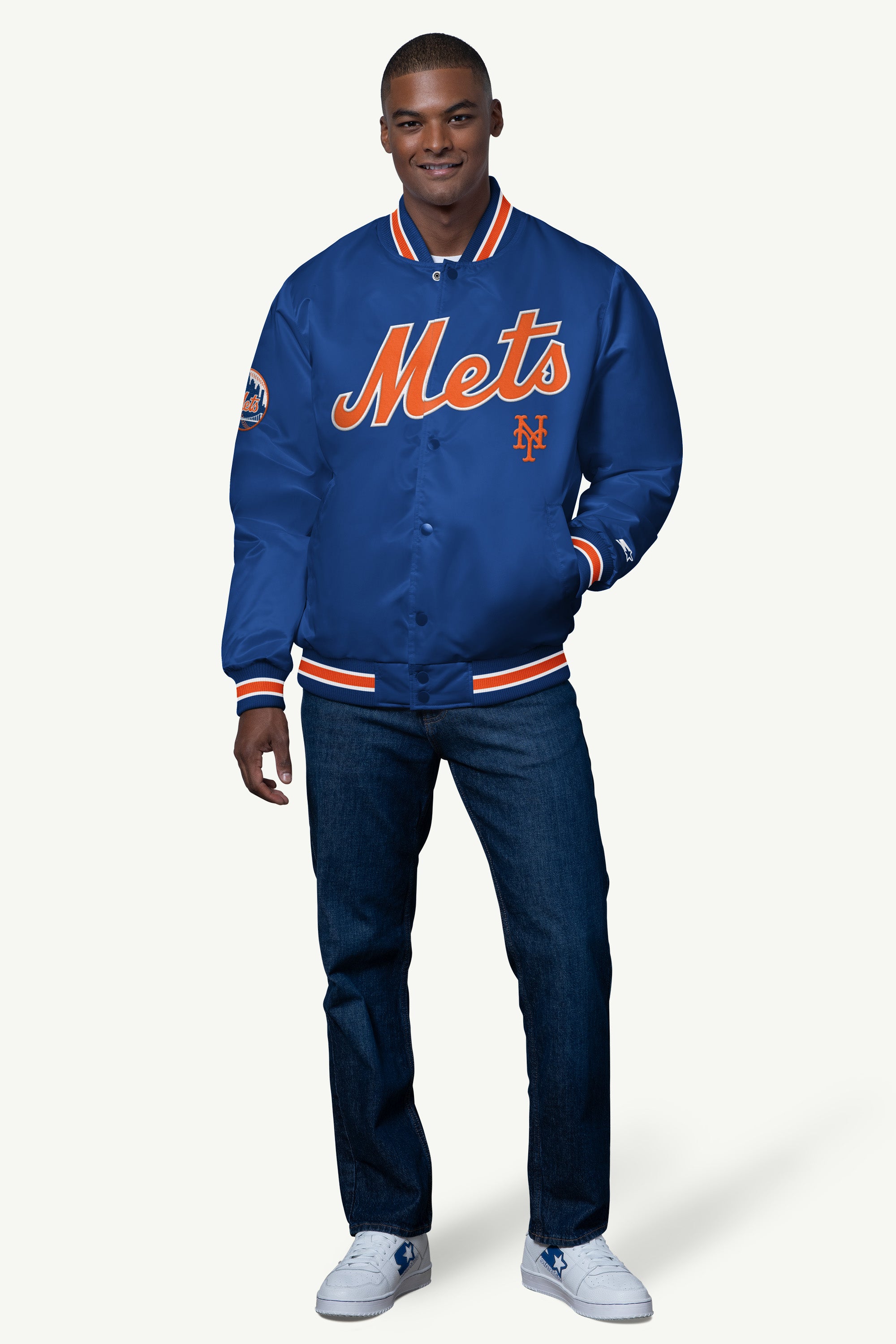 MENS NEW YORK METS SATIN VARSITY JACKET View 3 | Gifts Under $200 MENS NEW YORK METS SATIN VARSITY JACKET View 3 | Gifts Under $200