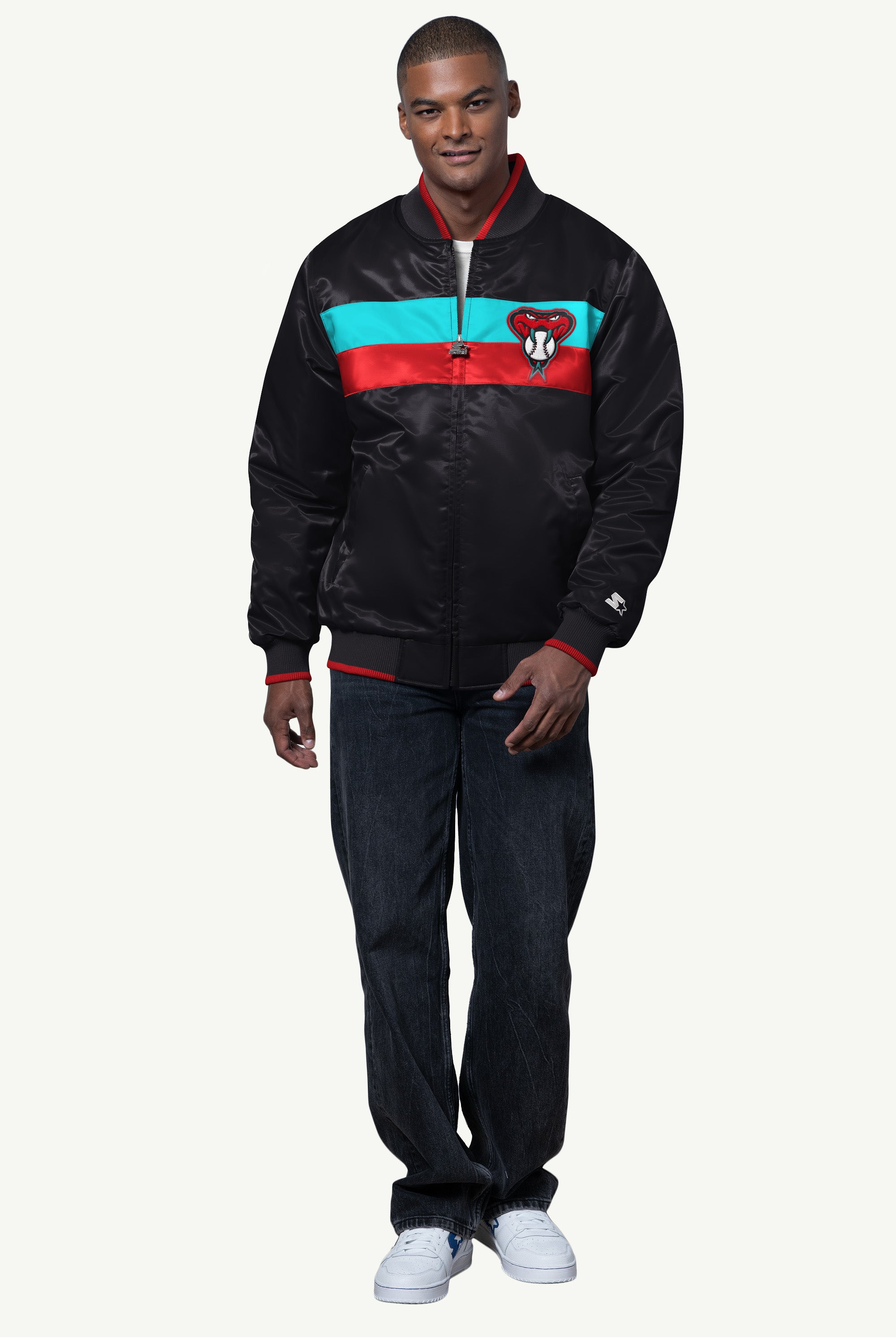 MENS ARIZONA DIAMONDBACKS AMBASSADOR SATIN VARSITY JACKET View 3 | MLB MENS ARIZONA DIAMONDBACKS AMBASSADOR SATIN VARSITY JACKET View 3 | MLB