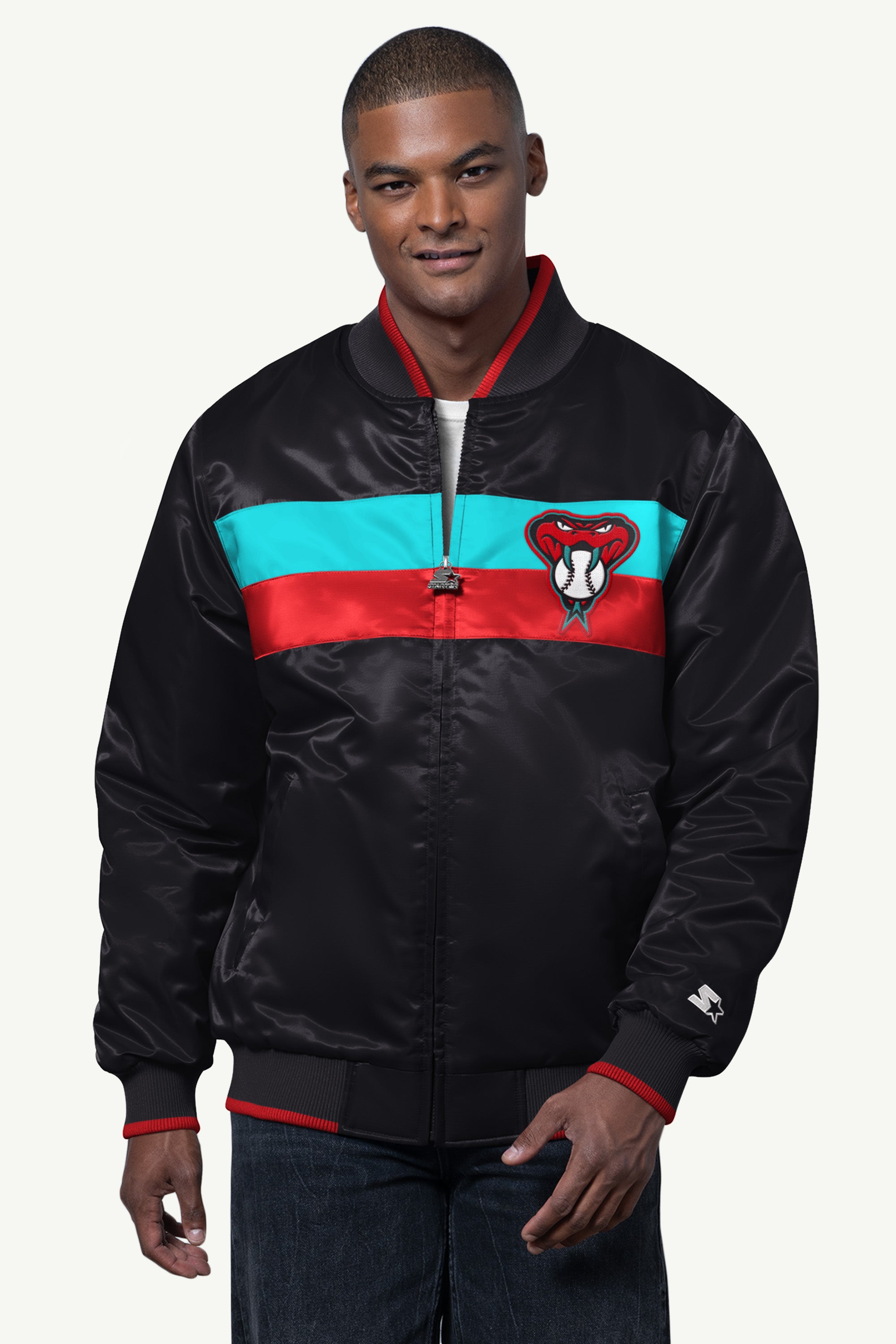 MENS ARIZONA DIAMONDBACKS AMBASSADOR SATIN VARSITY JACKET View 1 | MLB MENS ARIZONA DIAMONDBACKS AMBASSADOR SATIN VARSITY JACKET View 1 | MLB