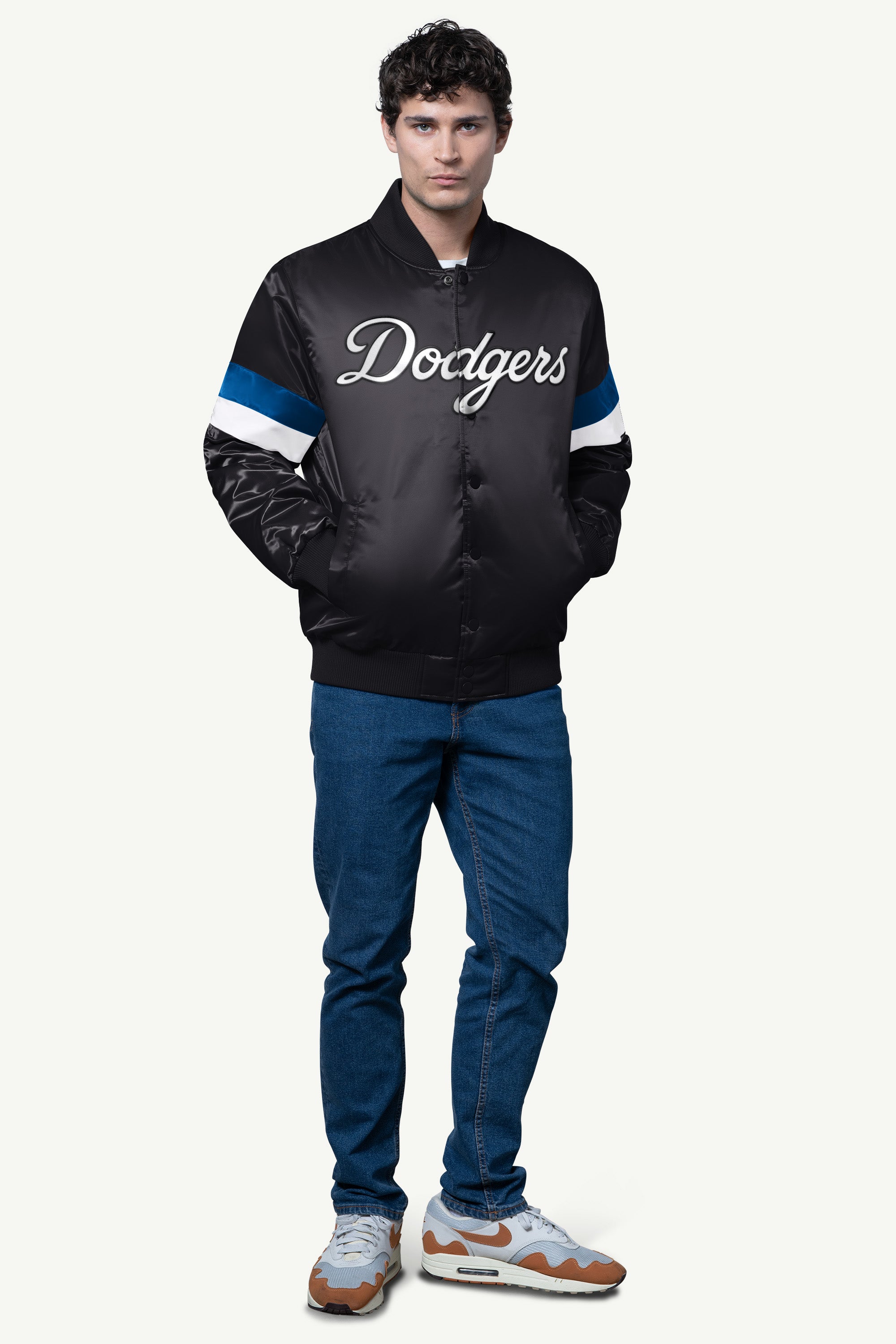 MENS LOS ANGELES DODGERS SATIN VARSITY JACKET View 3 | Los Angeles Dodgers MENS LOS ANGELES DODGERS SATIN VARSITY JACKET View 3 | Los Angeles Dodgers
