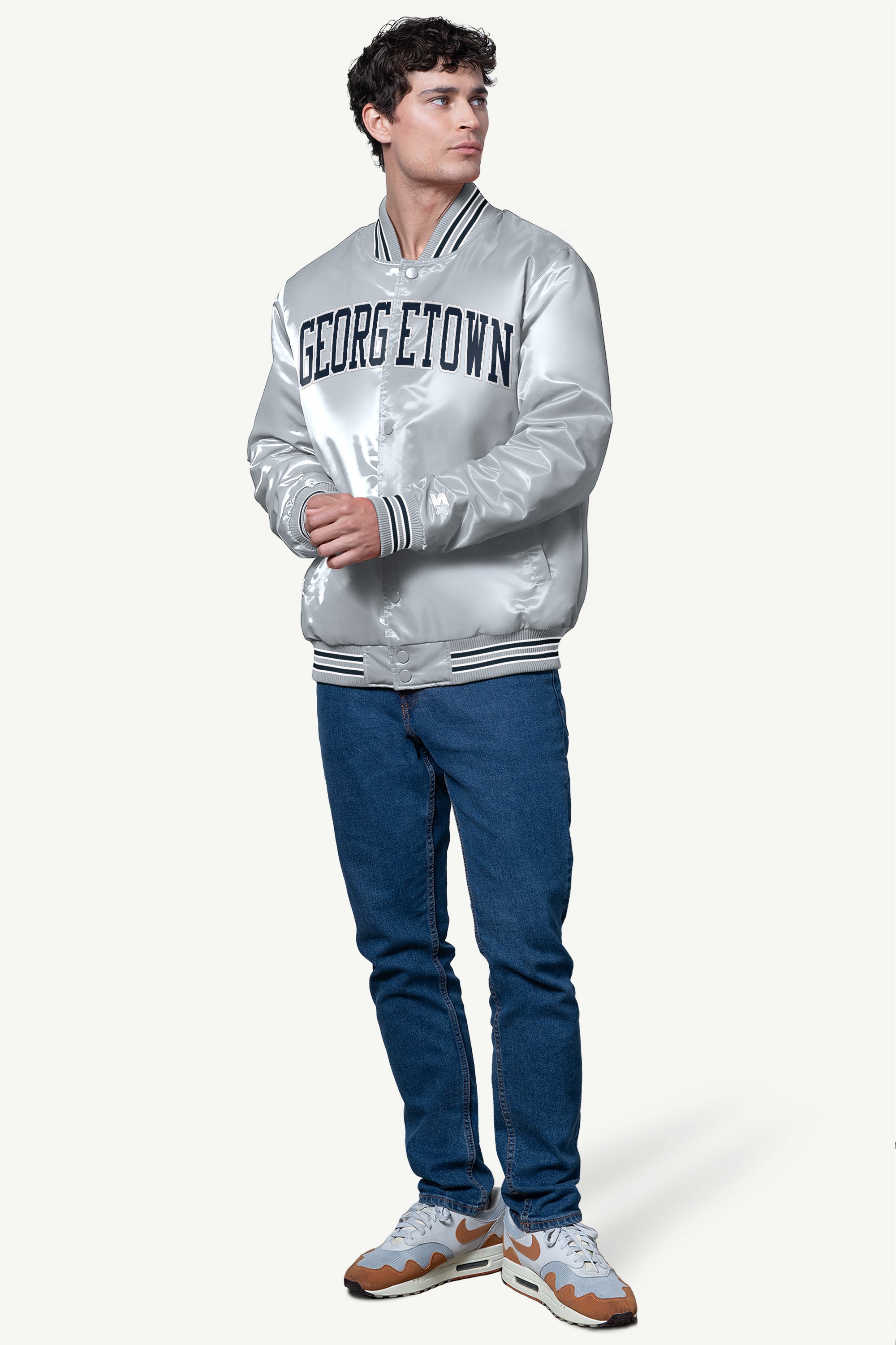 MENS GEORGETOWN HOYAS SATIN VARSITY JACKET View 3 | NCAA MENS GEORGETOWN HOYAS SATIN VARSITY JACKET View 3 | NCAA