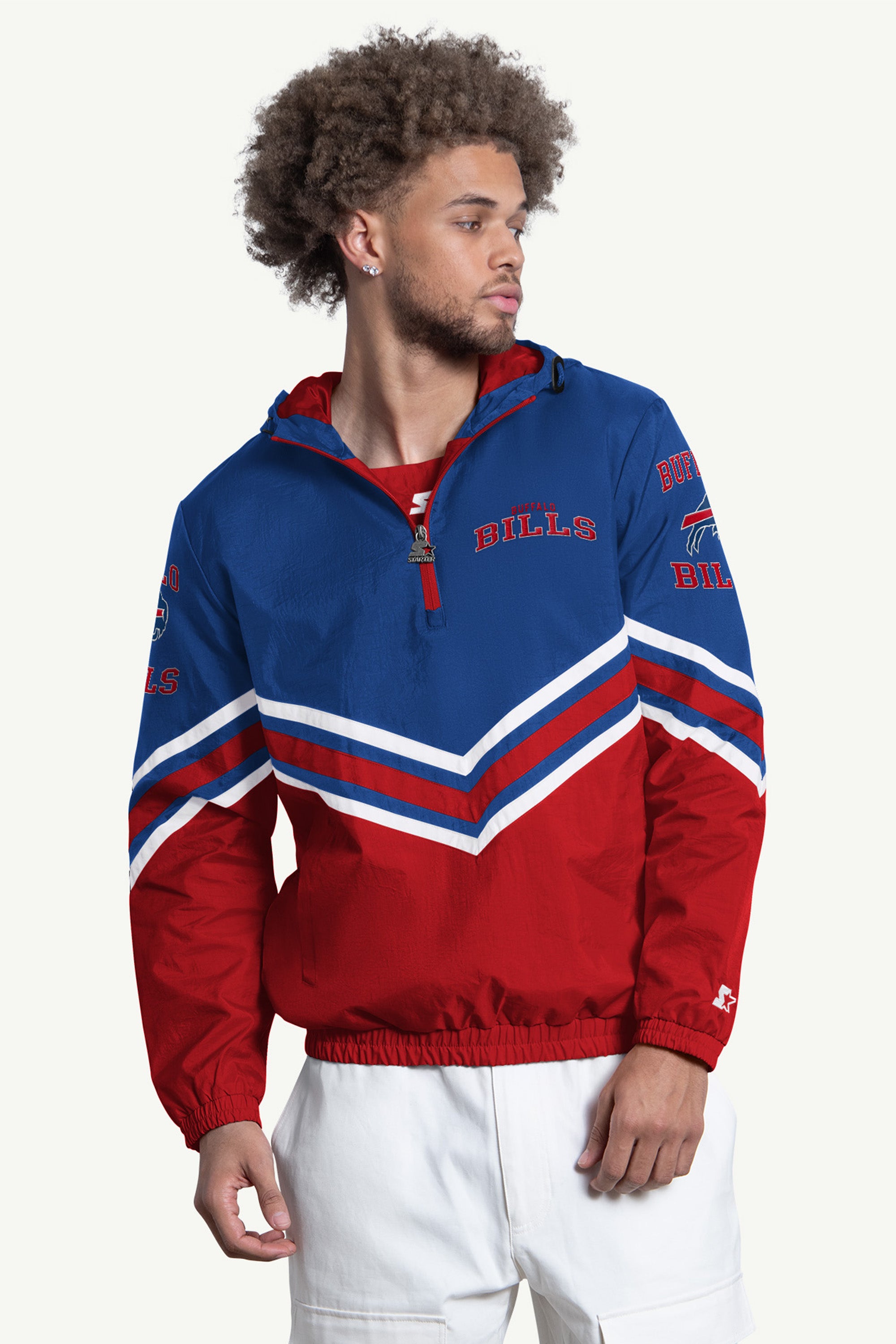 MENS BUFFALO BILLS FAIR FAIR PLAY HALF ZIP HOODED PULLOVER View 1 MENS BUFFALO BILLS FAIR FAIR PLAY HALF ZIP HOODED PULLOVER View 1