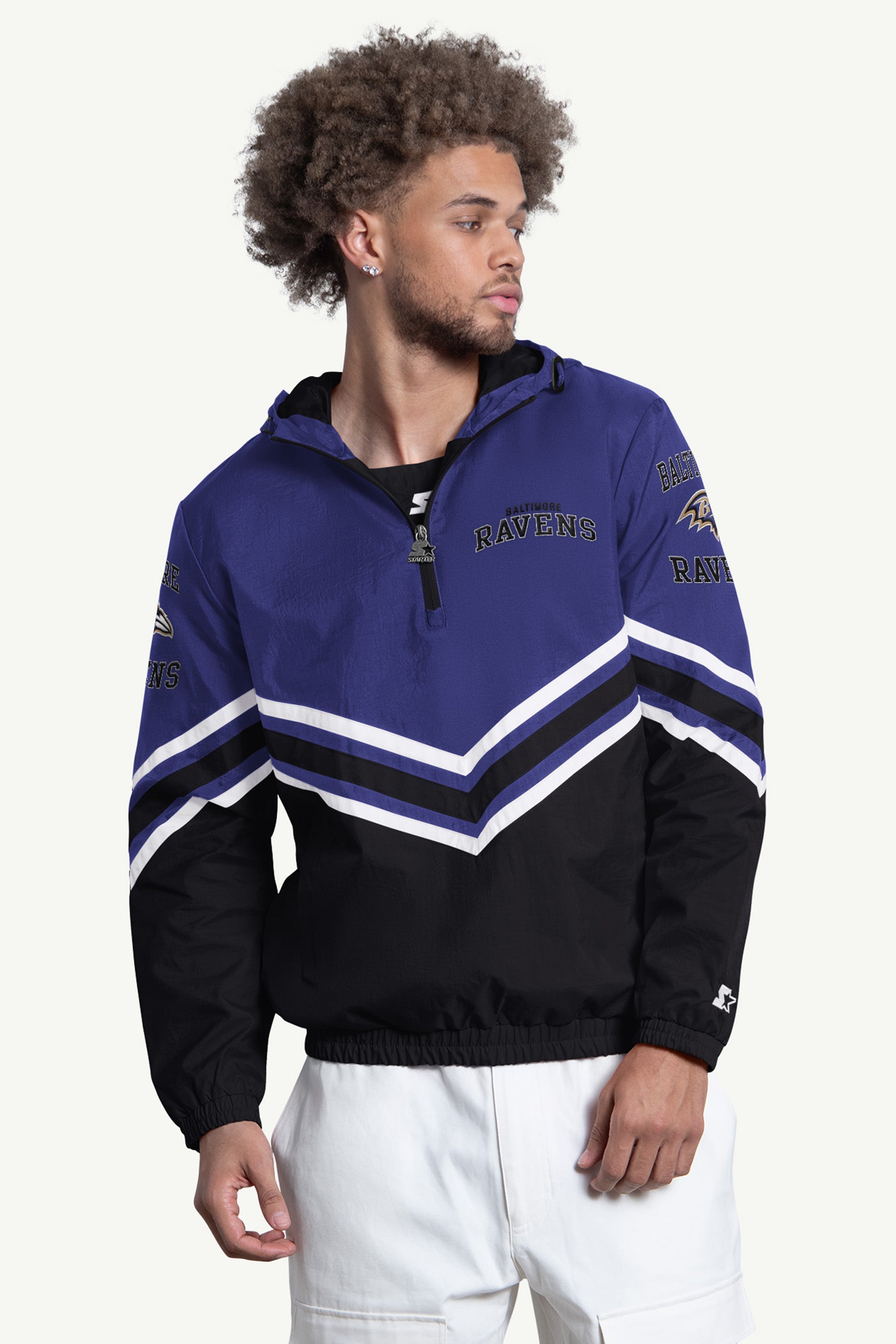 MENS BALTIMORE RAVENS FAIR PLAY HALF ZIP HOODED PULLOVER View 1 | Baltimore Ravens MENS BALTIMORE RAVENS FAIR PLAY HALF ZIP HOODED PULLOVER View 1 | Baltimore Ravens