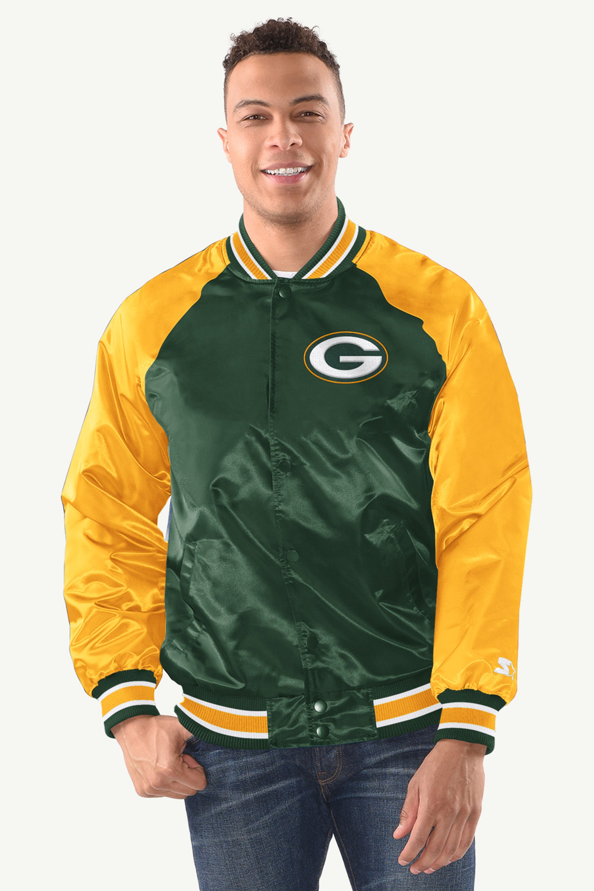 MENS GREEN BAY PACKERS INDUCTEE SATIN VARSITY JACKET View 1 | NFL MENS GREEN BAY PACKERS INDUCTEE SATIN VARSITY JACKET View 1 | NFL