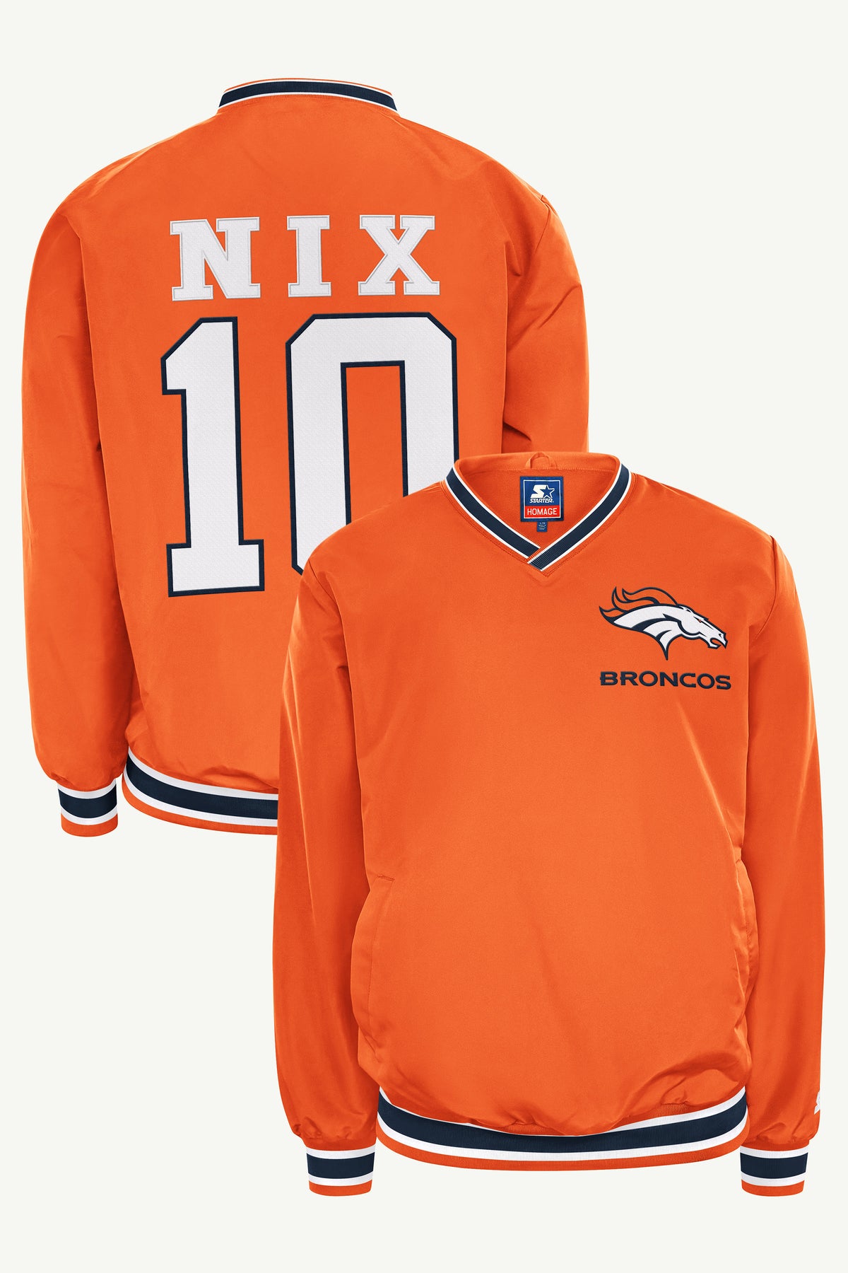 BO NIX DENVER BRONCOS PLAYER PULLOVER JACKET View 1 BO NIX DENVER BRONCOS PLAYER PULLOVER JACKET View 1
