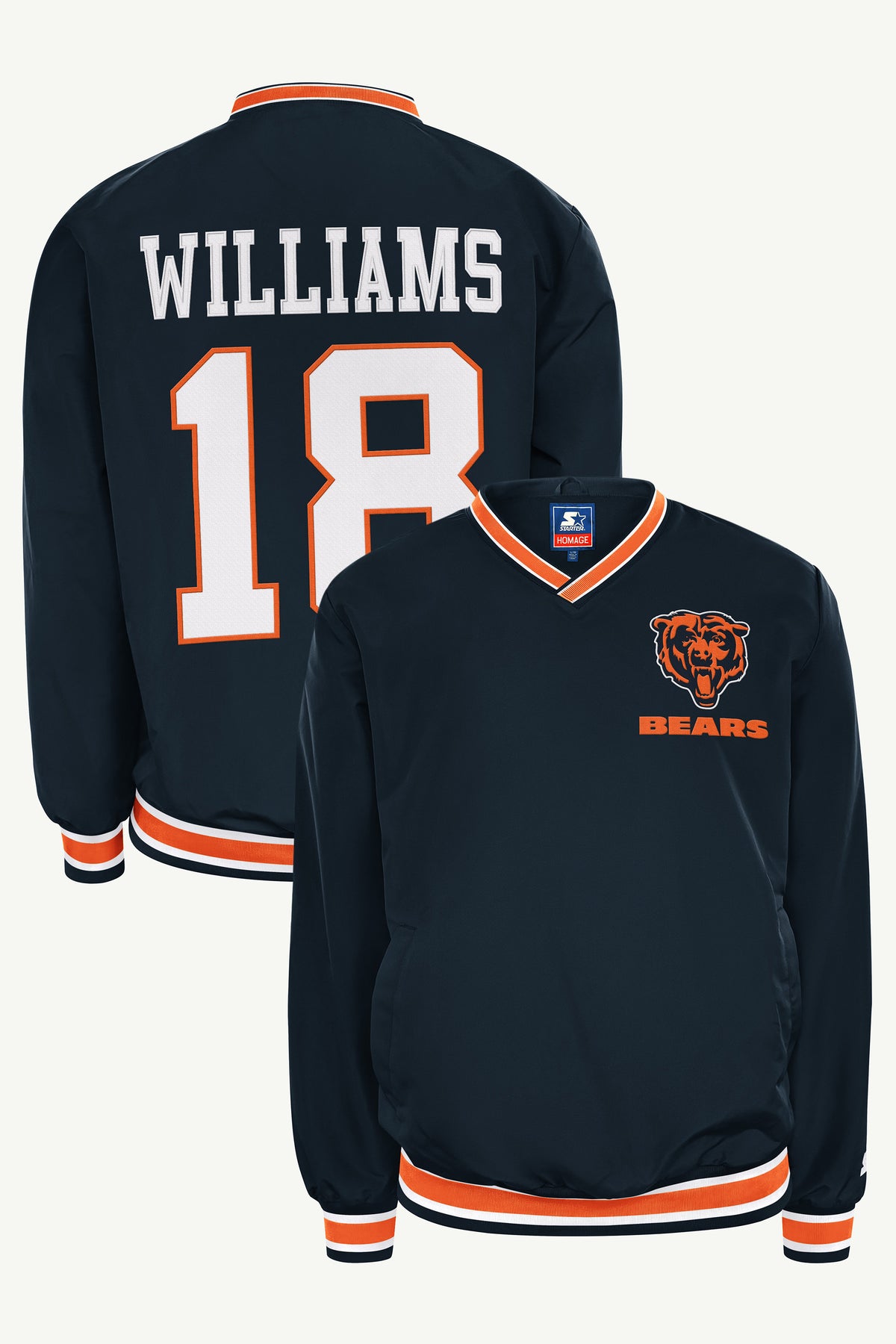 CALEB WILLIAMS CHICAGO BEARS PLAYER PULLOVER JACKET View 1 CALEB WILLIAMS CHICAGO BEARS PLAYER PULLOVER JACKET View 1