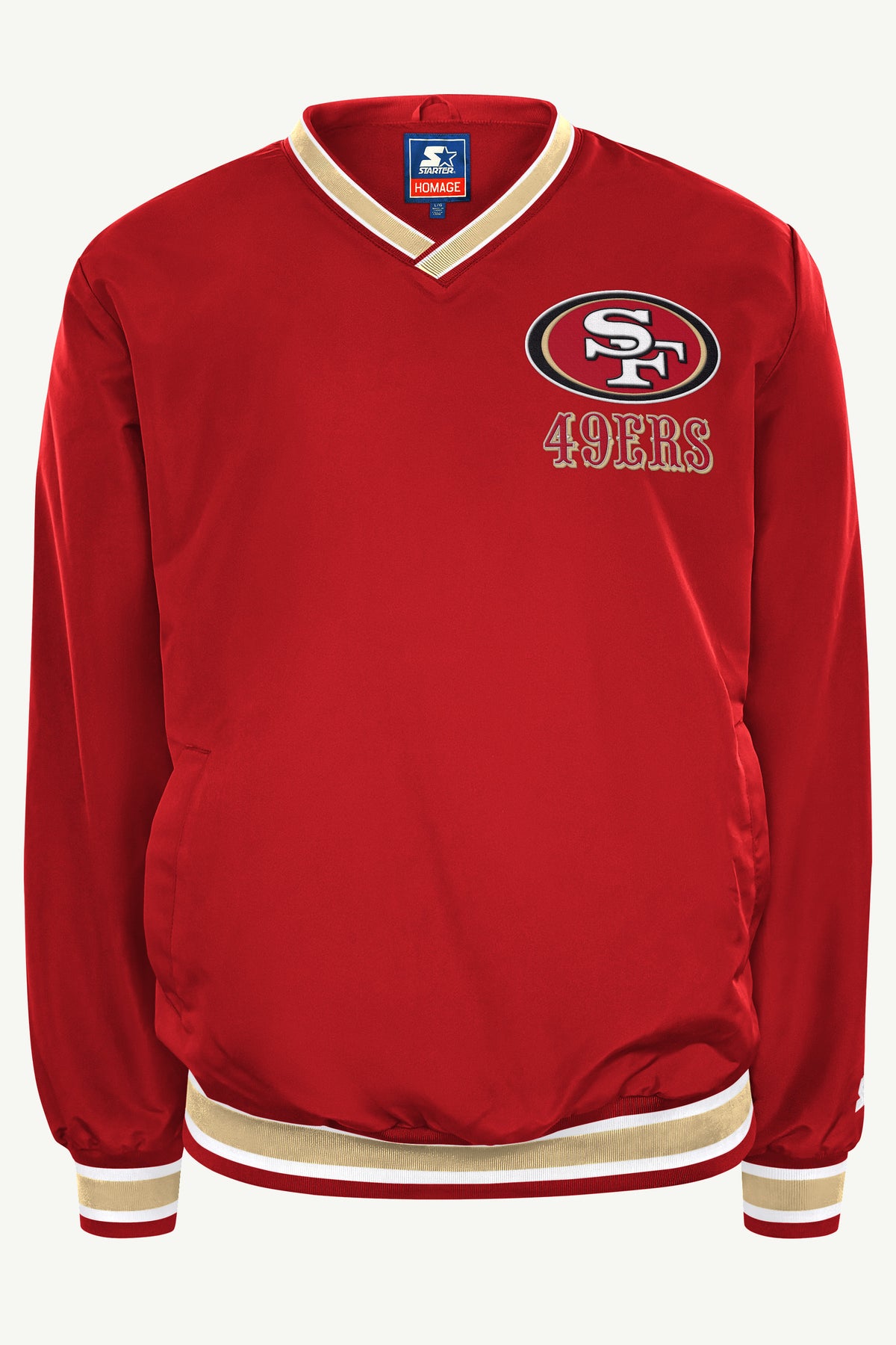 CHRISTIAN MCCAFFERY SAN FRANCISCO 49ERS PLAYER PULLOVER JACKET View 2 CHRISTIAN MCCAFFERY SAN FRANCISCO 49ERS PLAYER PULLOVER JACKET View 2