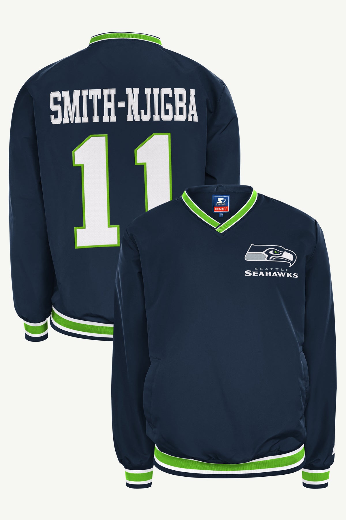 JAXON SMITH-NJIGBA SEATTLE SEAHAWKS PLAYER PULLOVER JACKET View 1 JAXON SMITH-NJIGBA SEATTLE SEAHAWKS PLAYER PULLOVER JACKET View 1