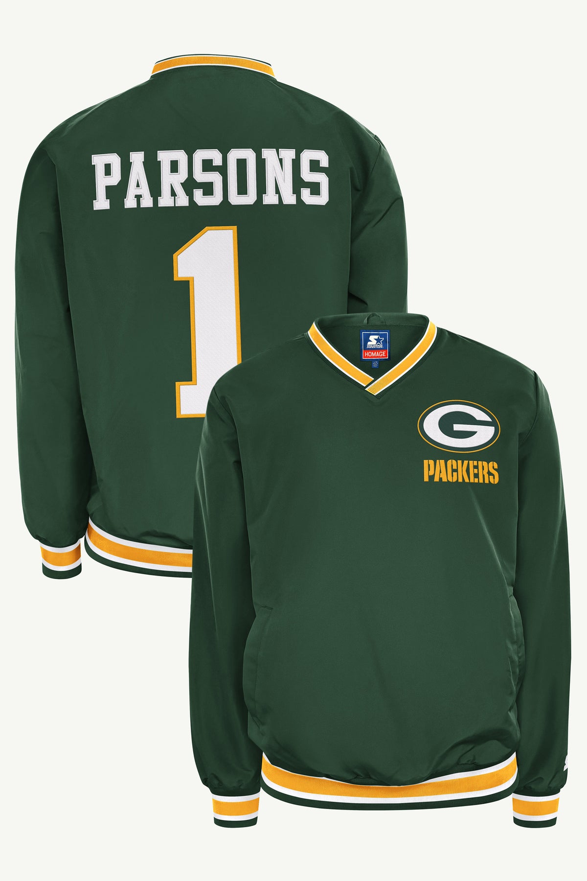 MICAH PARSONS GREEN BAY PACKERS PLAYER PULLOVER JACKET View 1 MICAH PARSONS GREEN BAY PACKERS PLAYER PULLOVER JACKET View 1