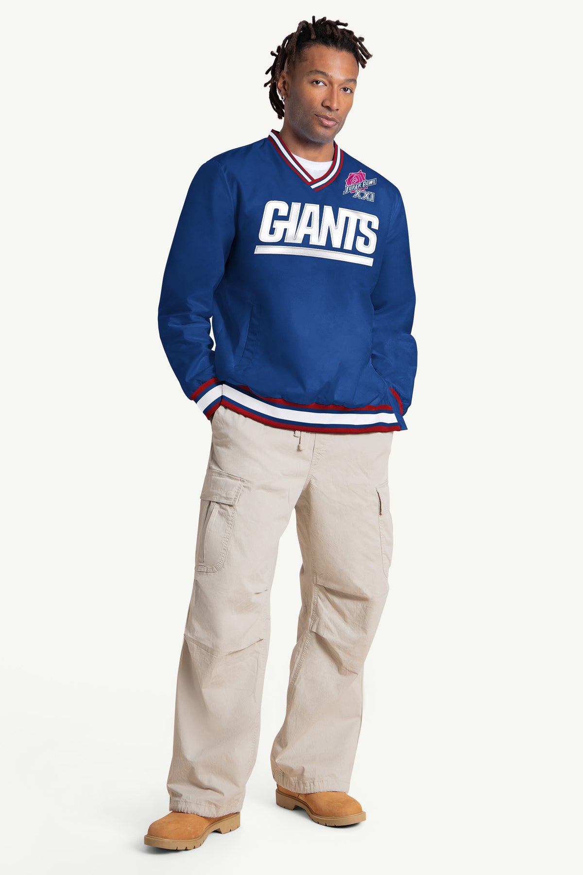 MENS NEW YORK GIANTS 40TH ANNIVERSARY V-NECK PULLOVER View 3 | Men's Starter Jackets MENS NEW YORK GIANTS 40TH ANNIVERSARY V-NECK PULLOVER View 3 | Men's Starter Jackets