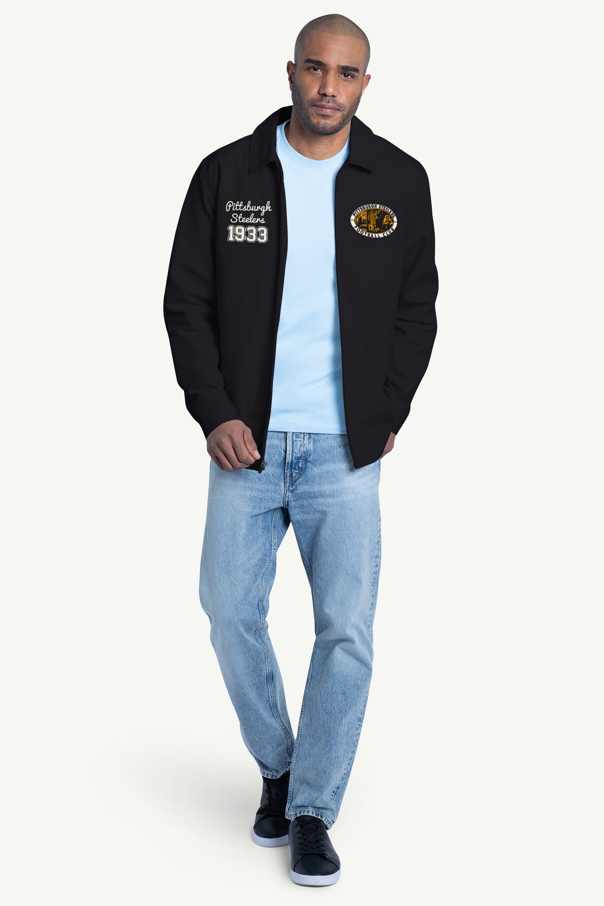 MENS PITTSBURGH STEELERS FRANCHISE FULL ZIP JACKET View 3 MENS PITTSBURGH STEELERS FRANCHISE FULL ZIP JACKET View 3